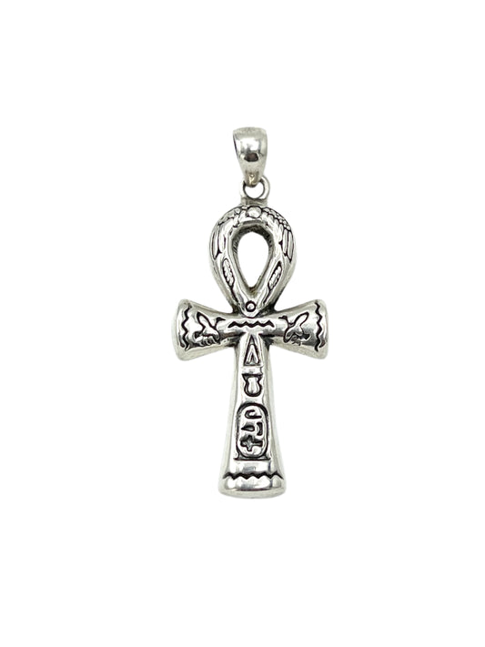 Silver Hieroglyphics Ankh Pendants
