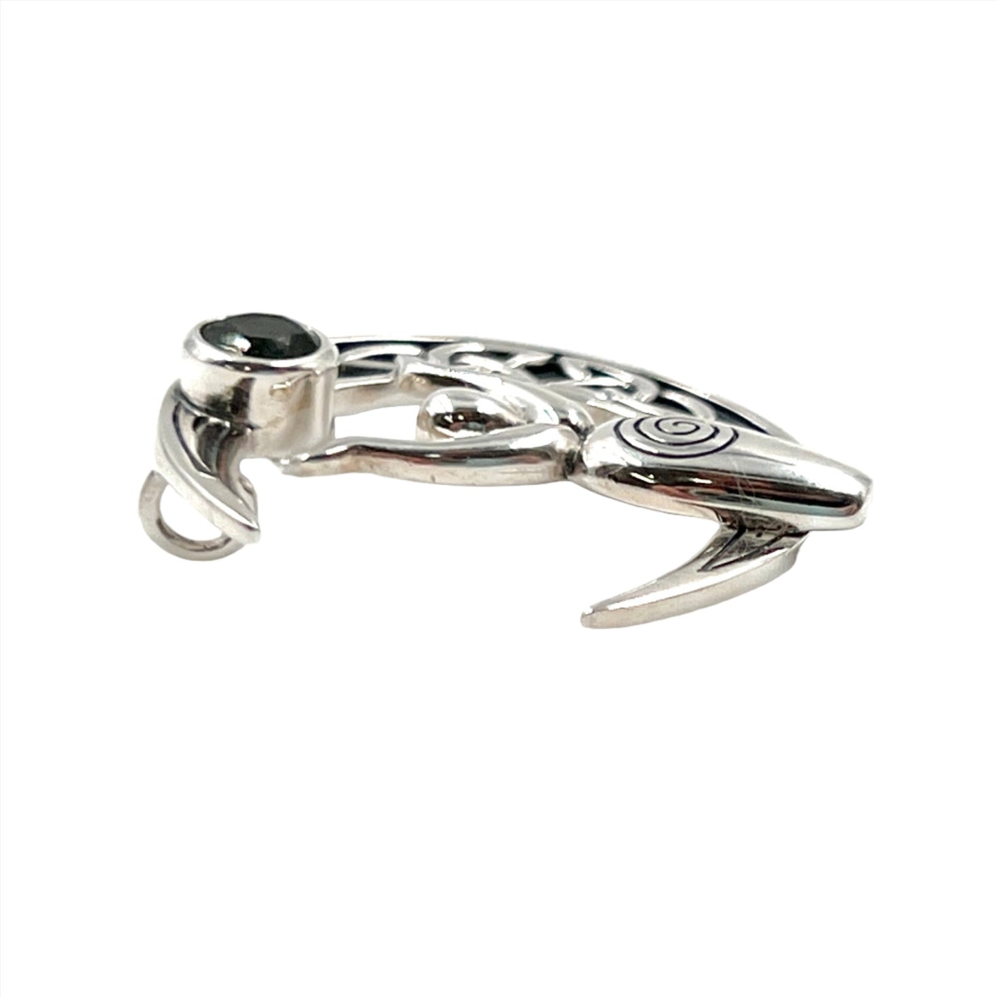 Moldavite Celtic Moon Goddess Pendant