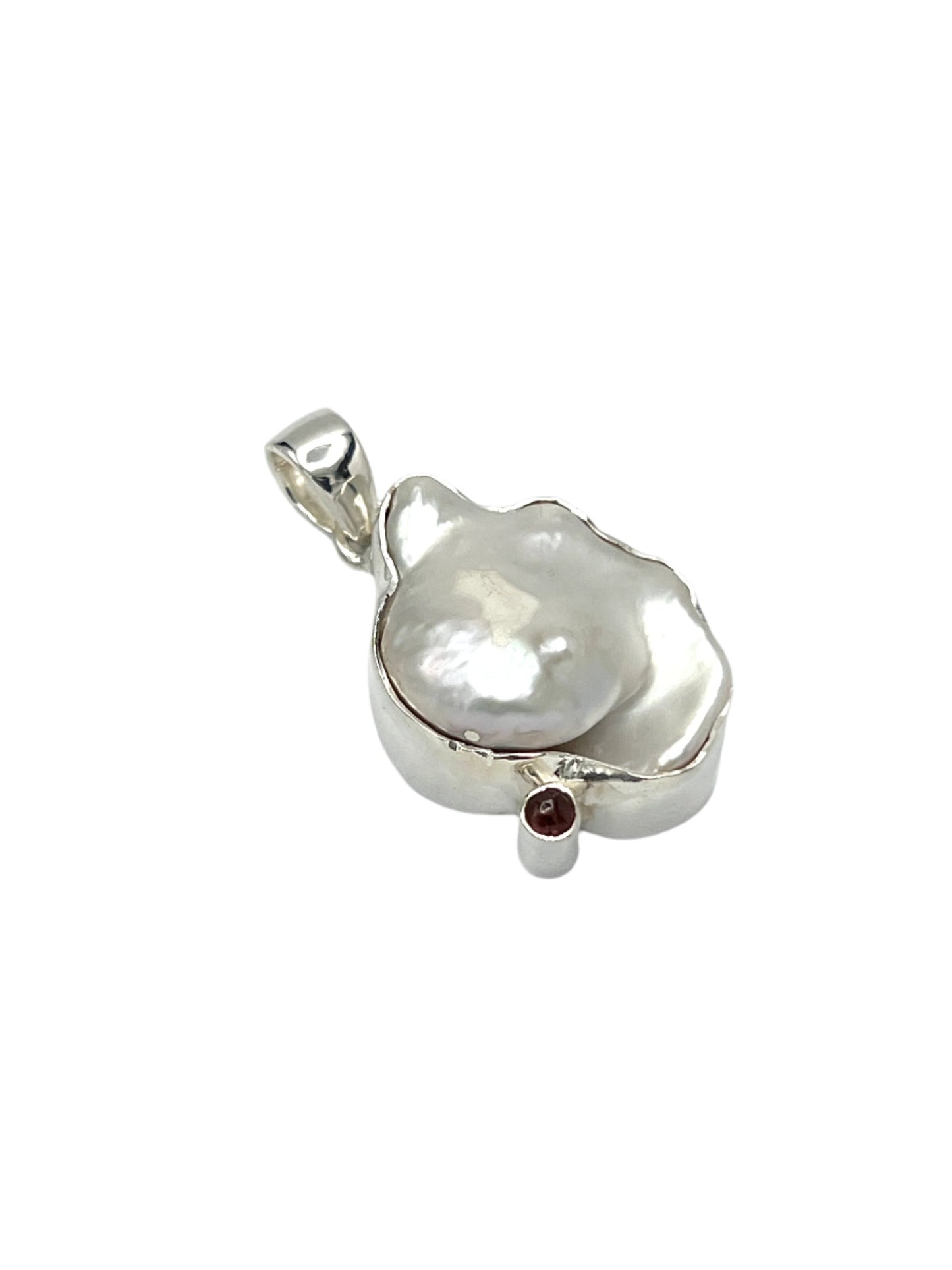 Sterling Silver Pearl & Tourmaline Pendants