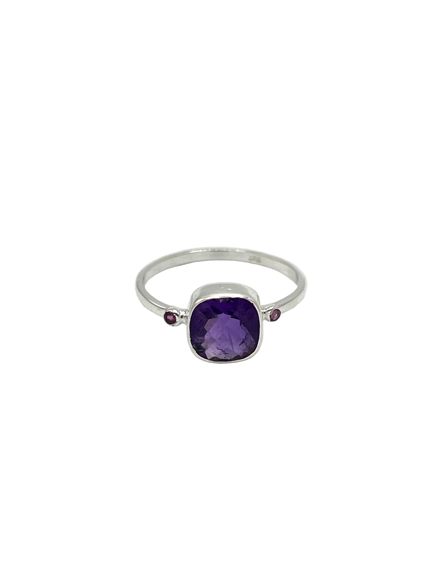Faceted Square Gemstone Ring