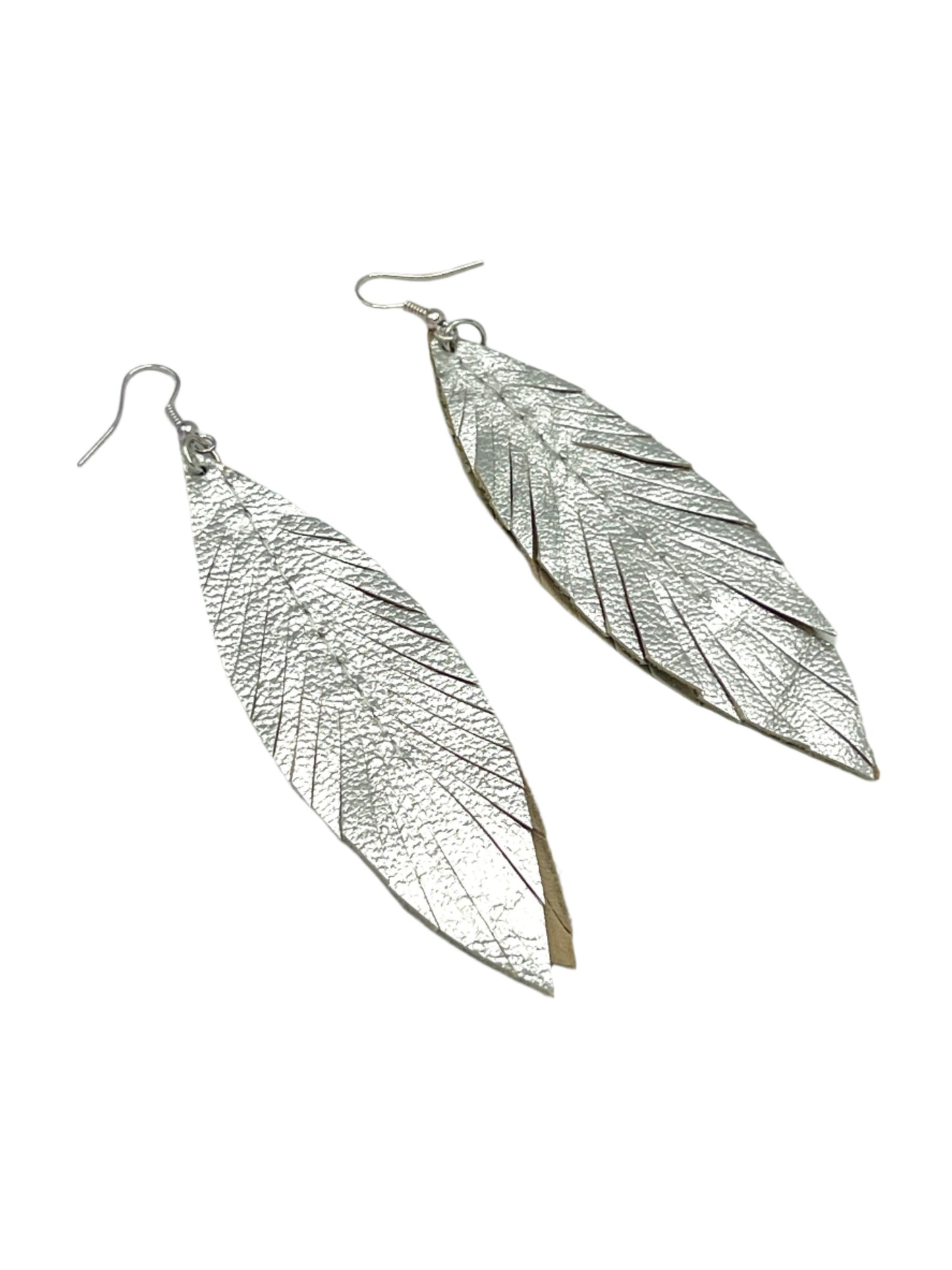 Leather Feather Earrings