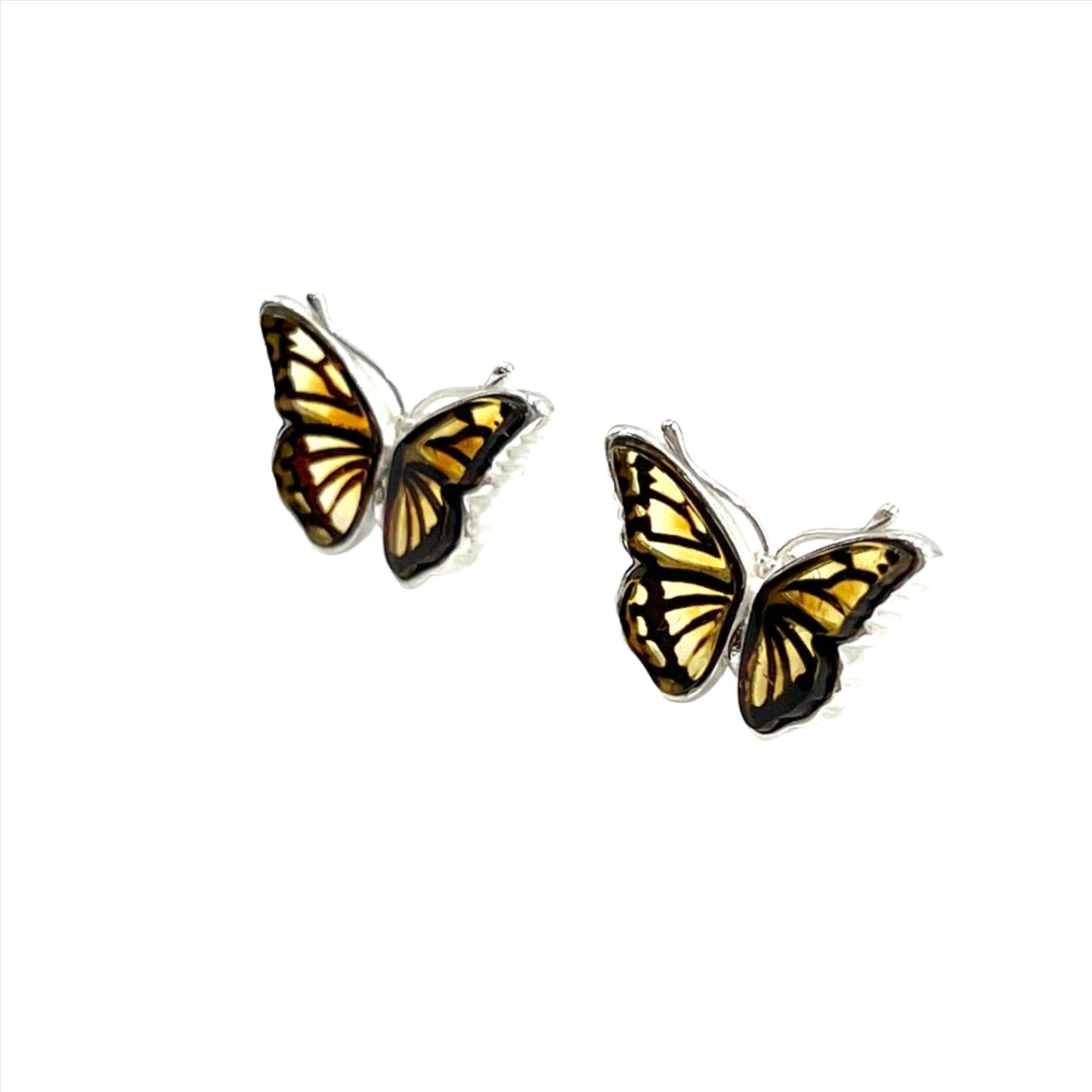 Amber Butterfly Studs