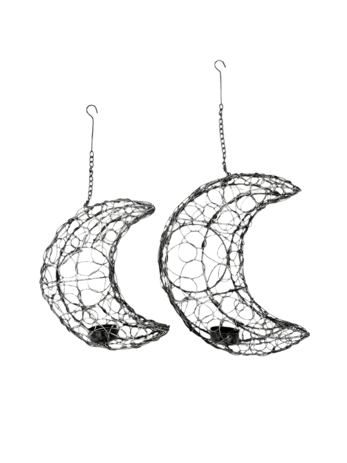 Metal Moon Hanging Candle Holder