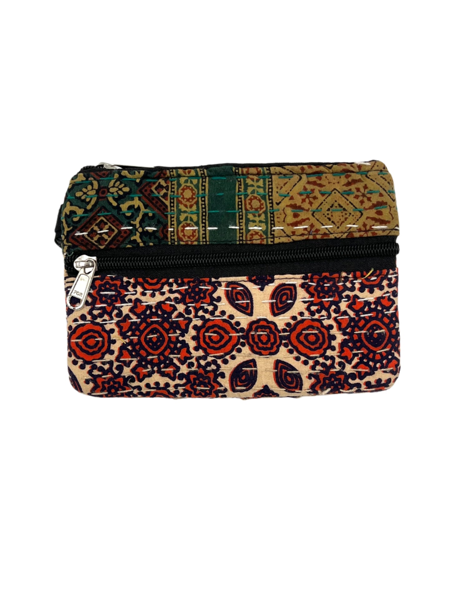 Block Print Kantha Coin Bag 5" x 7"