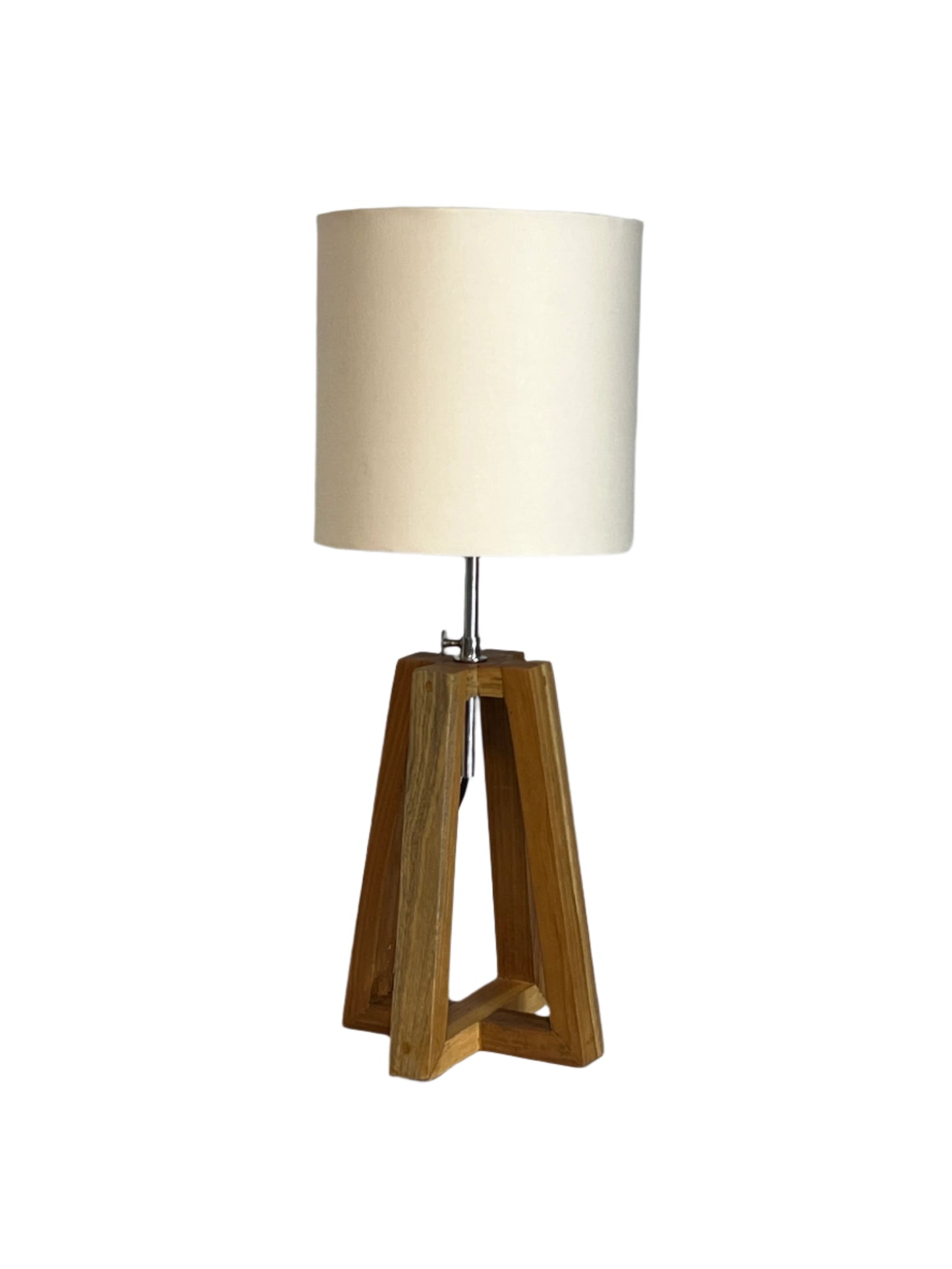 Teak Triangular Table Lamp