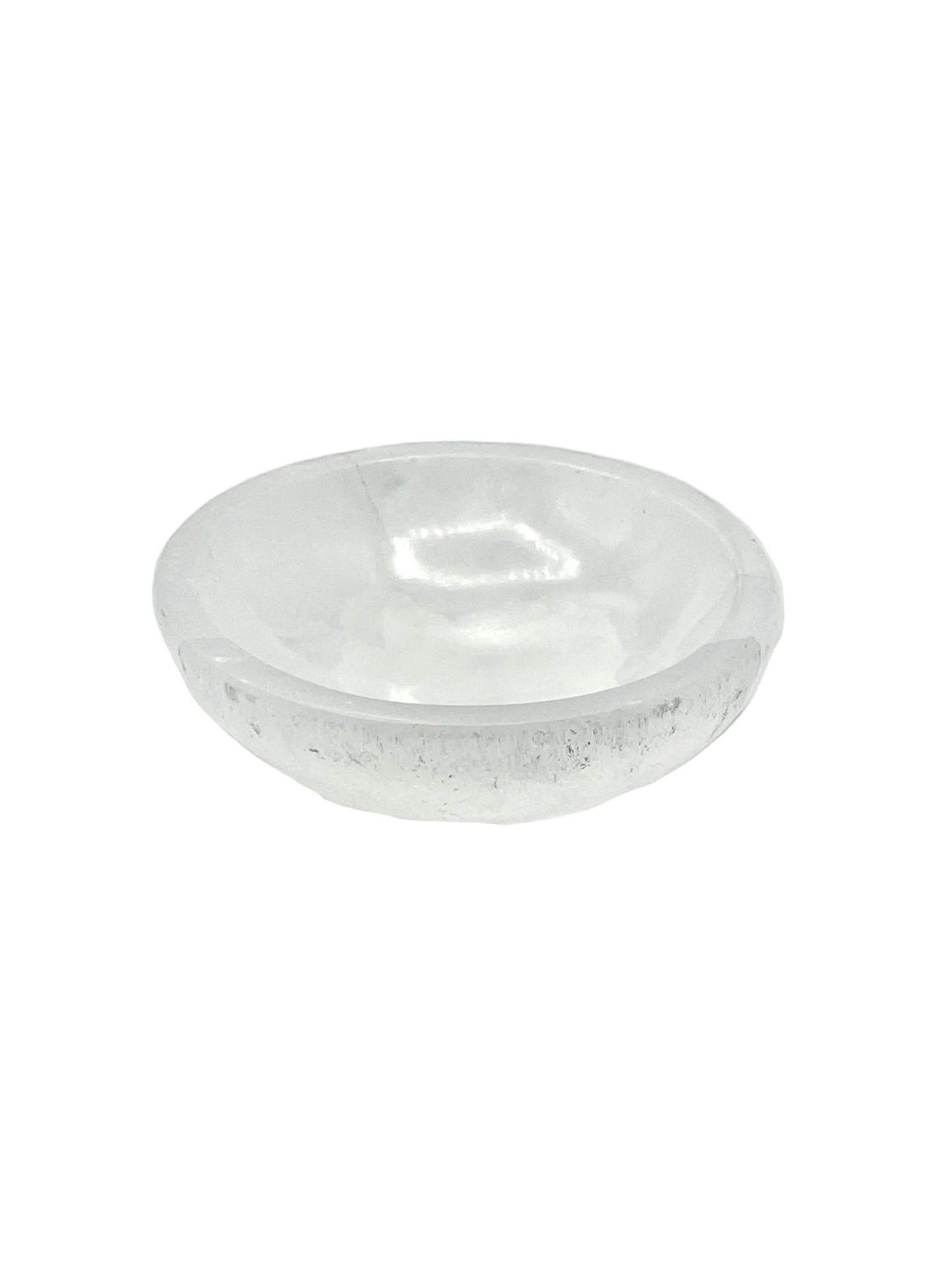 White Round Selenite Bowls