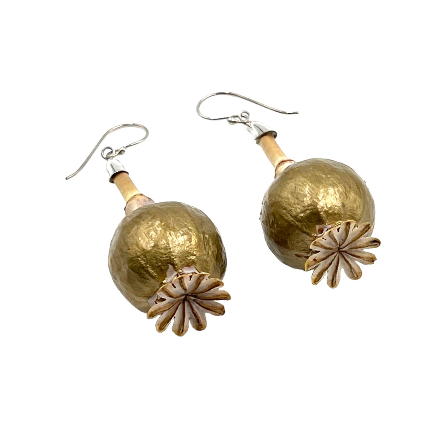 Sterling Silver Poppy Earrings