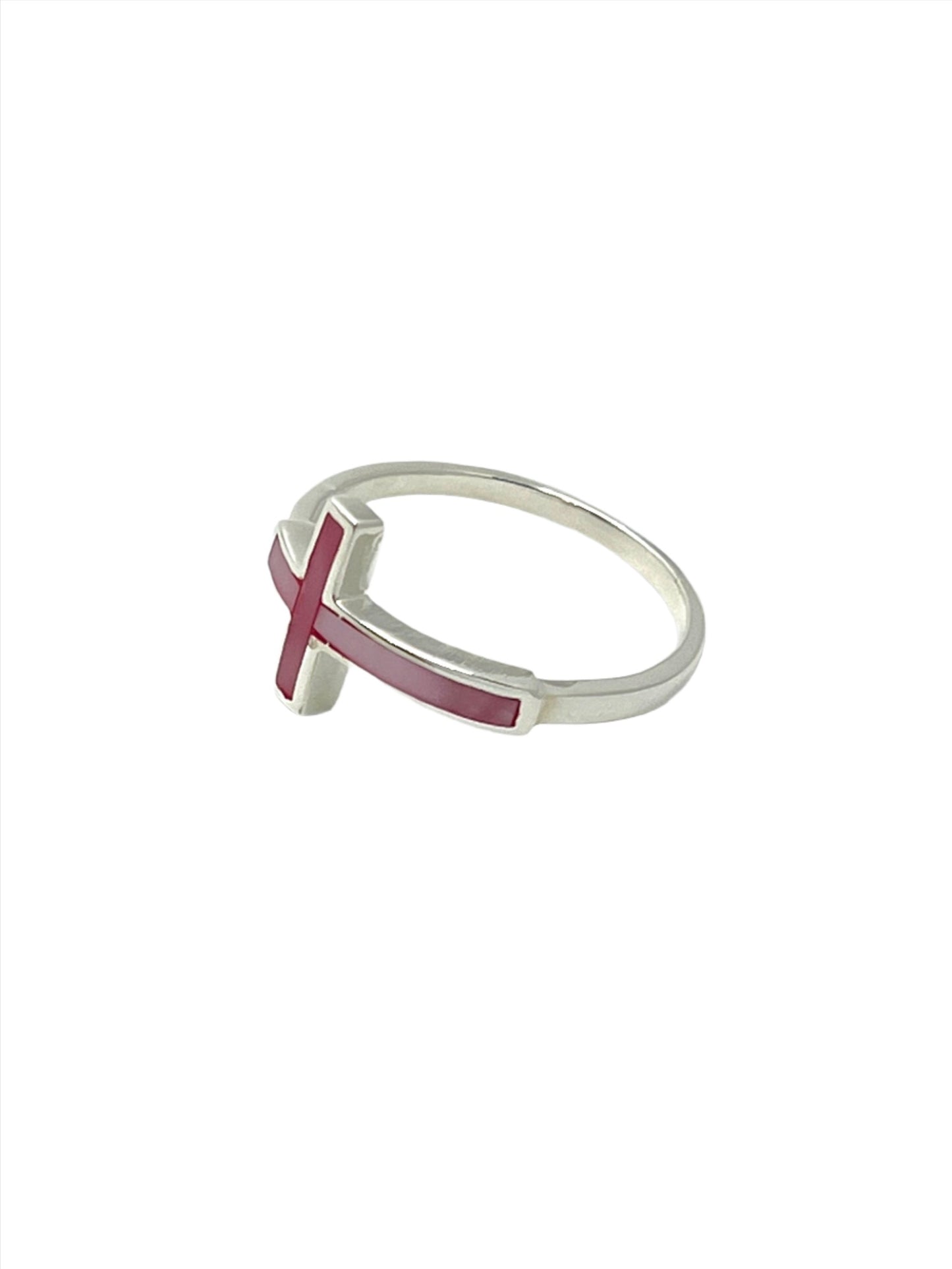 Sterling Silver Shell Cross Ring
