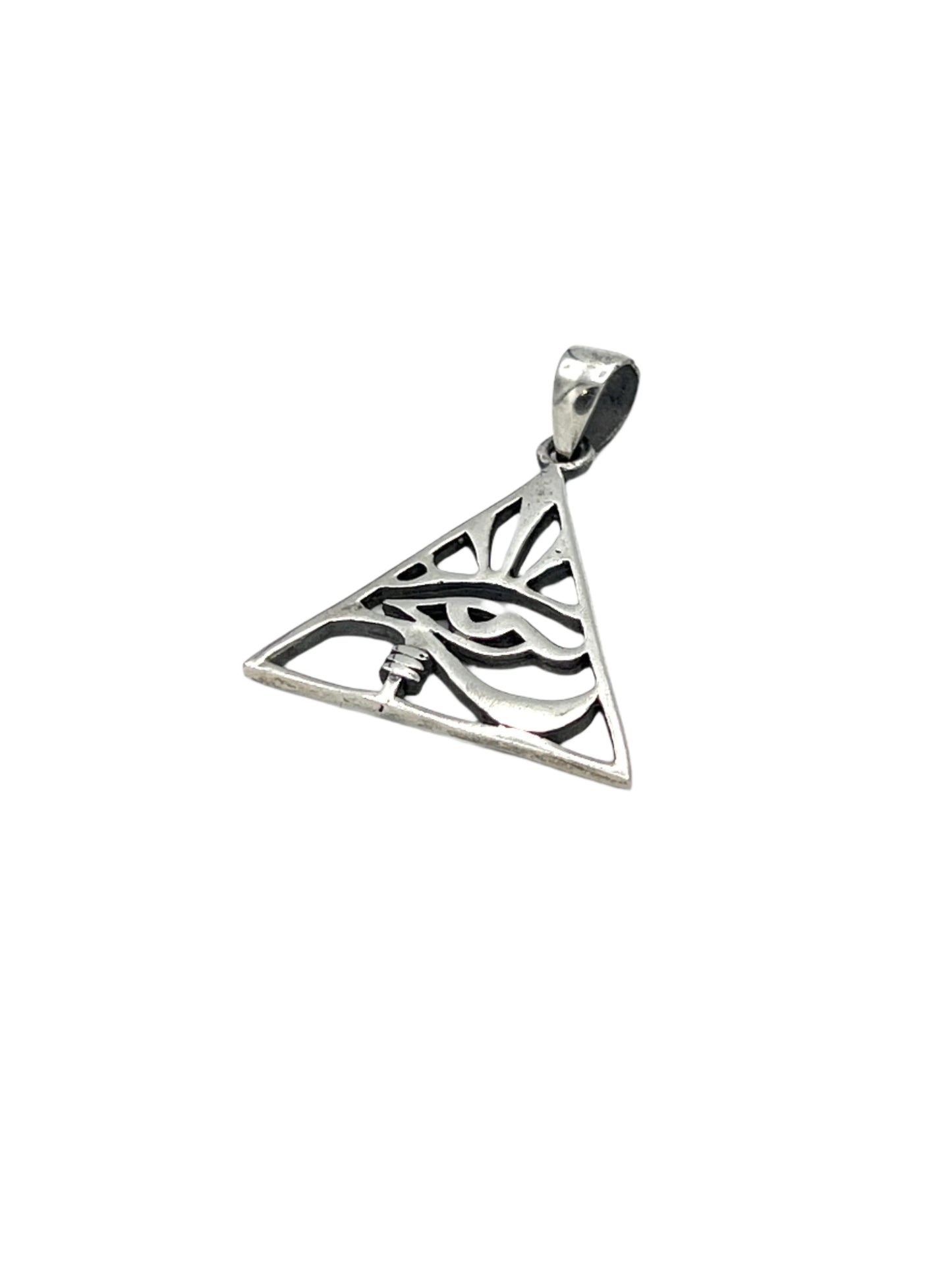 Silver Eye of Horus Pyramid Pendant