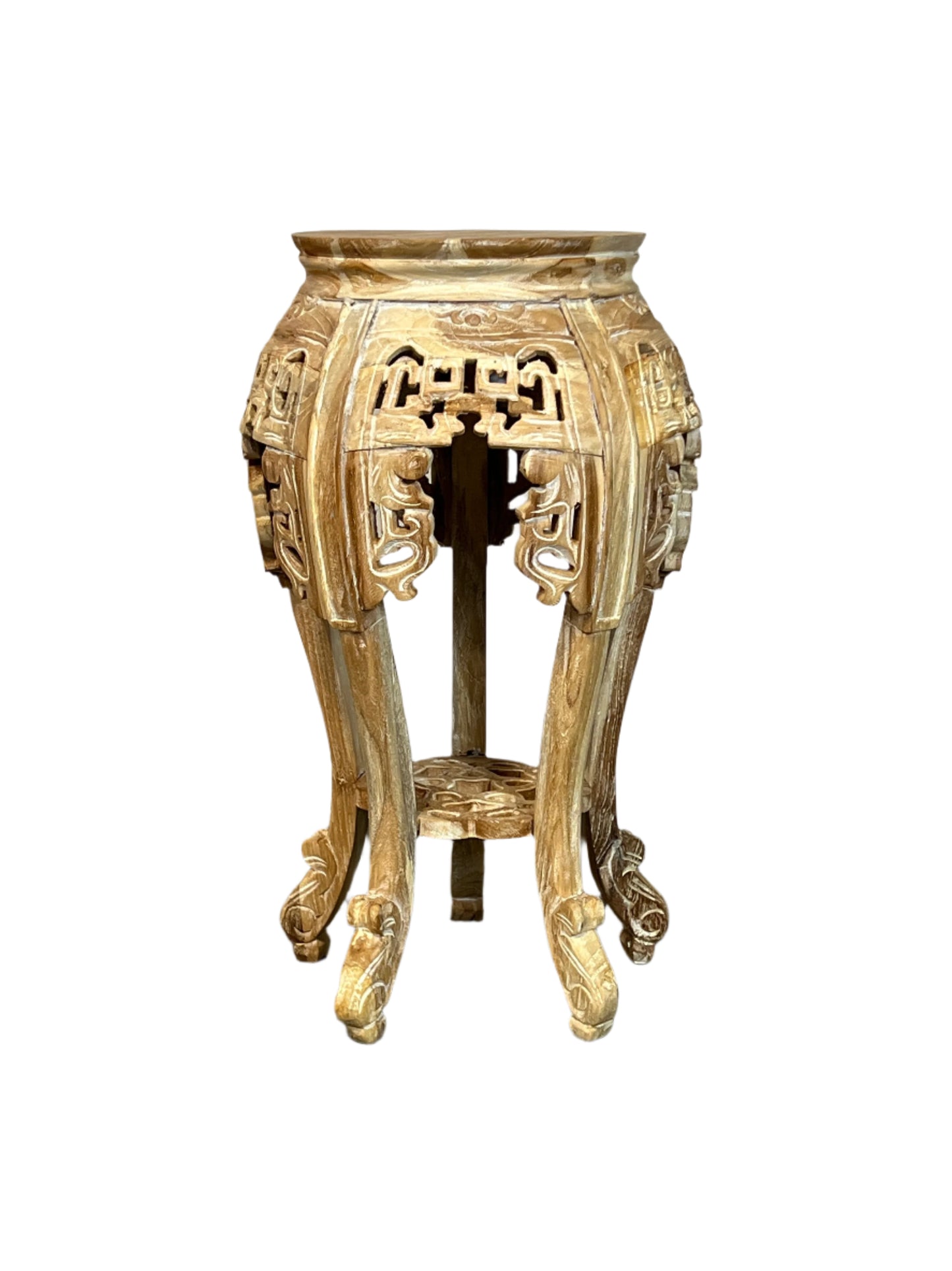 White Washed Teakwood Accent Tables