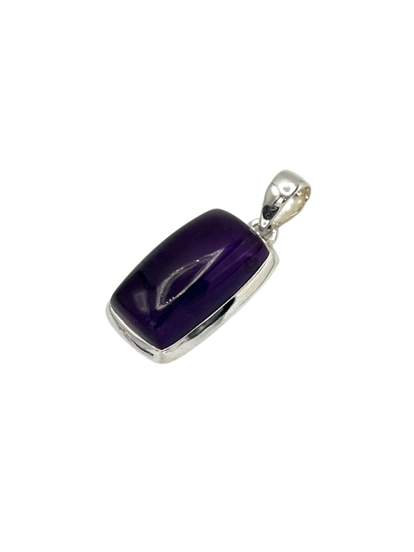 Sterling Silver Rectangle Amethyst Pendants