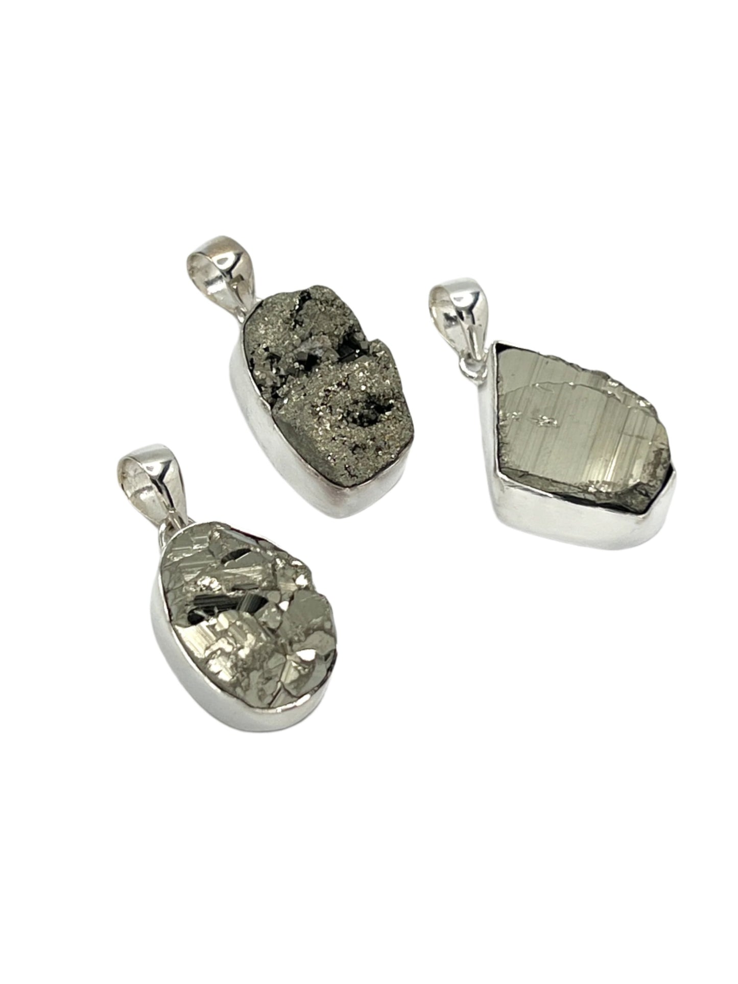 Sterling Silver Pyrite Pendants