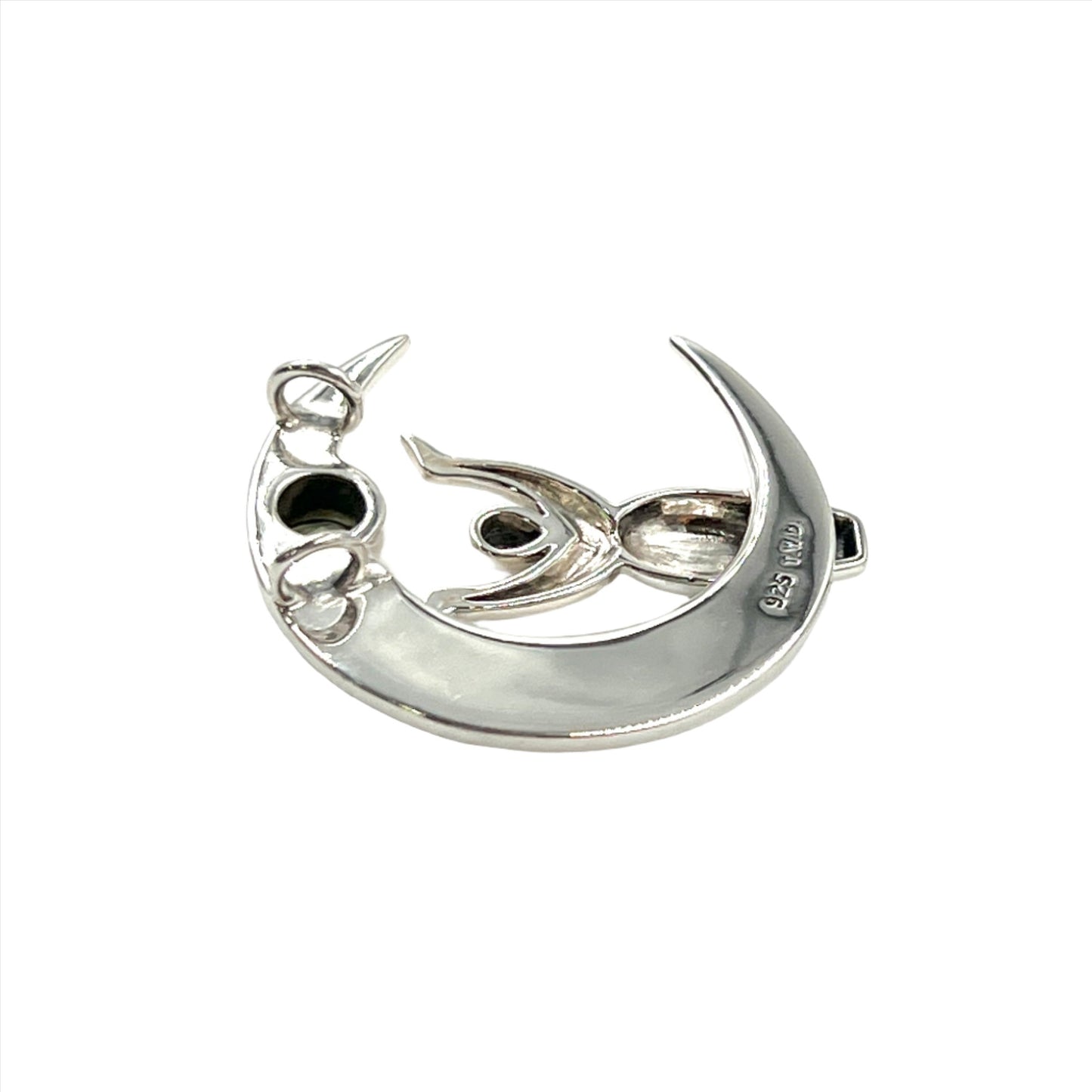 Moldavite Celtic Moon Goddess Pendant