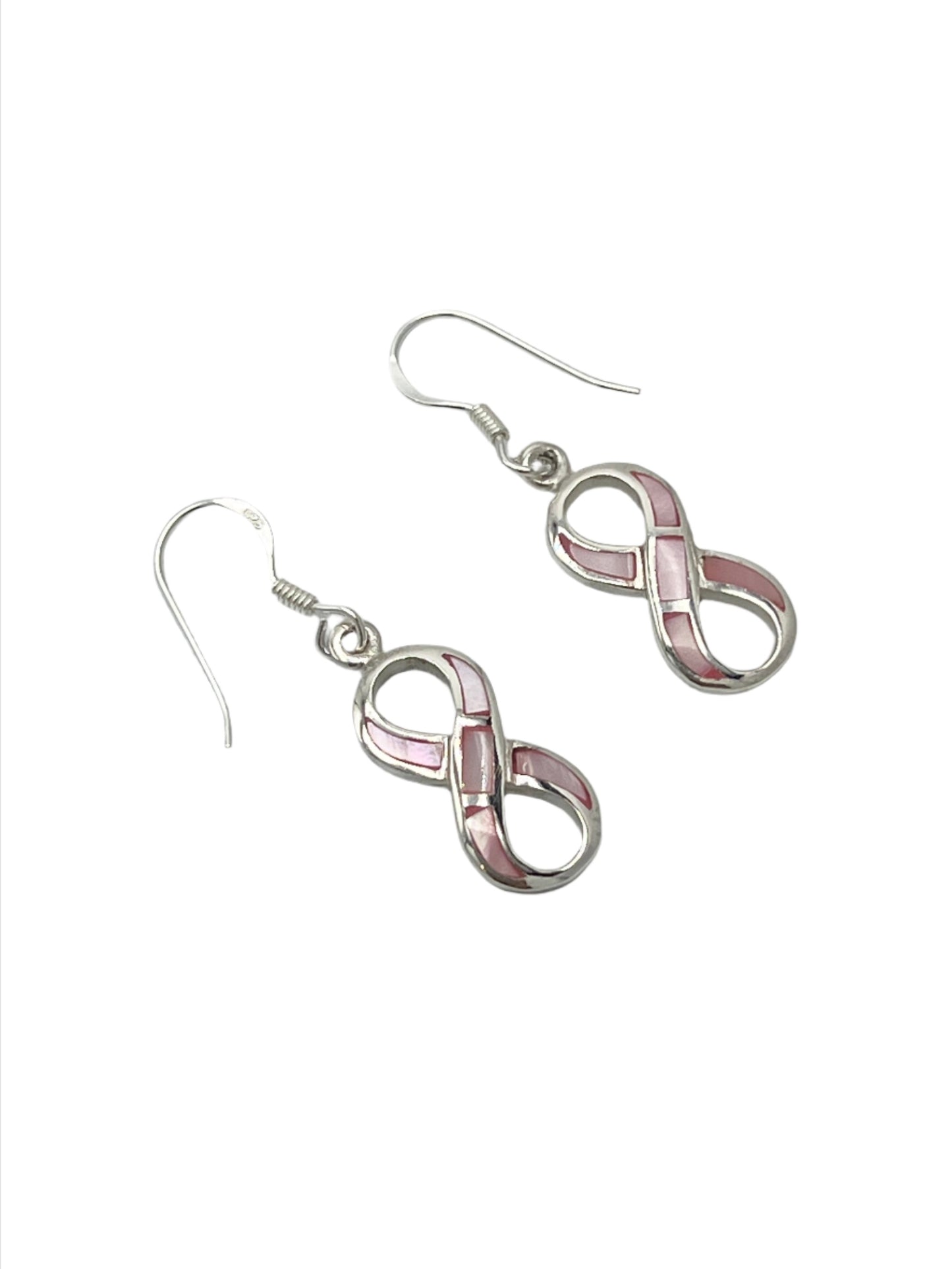 Sterling Silver Shell Infinity Earrings