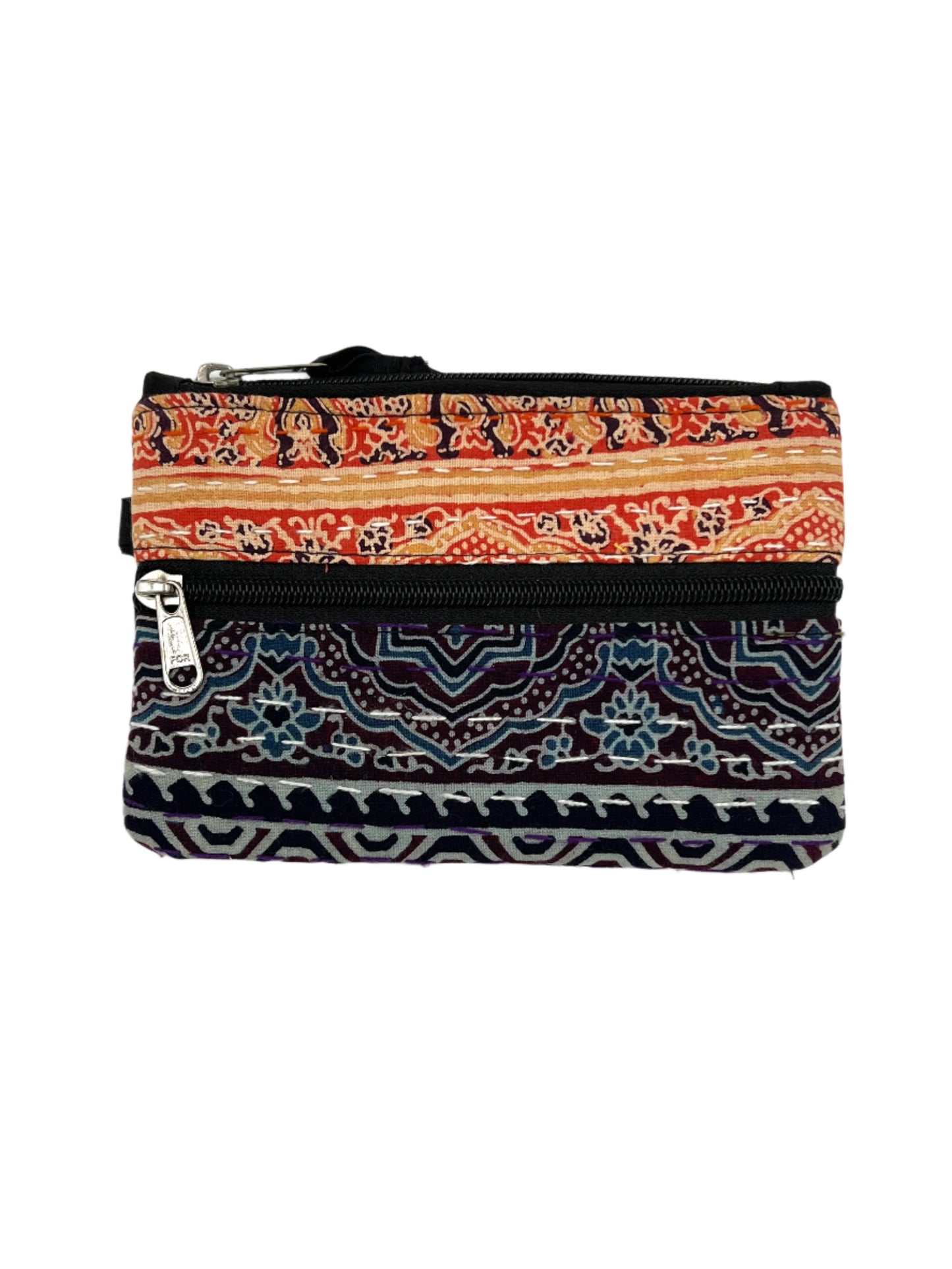 Block Print Kantha Coin Bag 5" x 7"