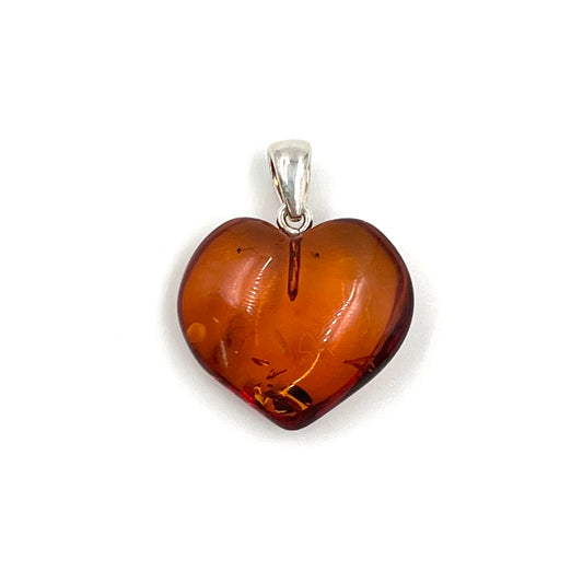 Amber Heart Pendants