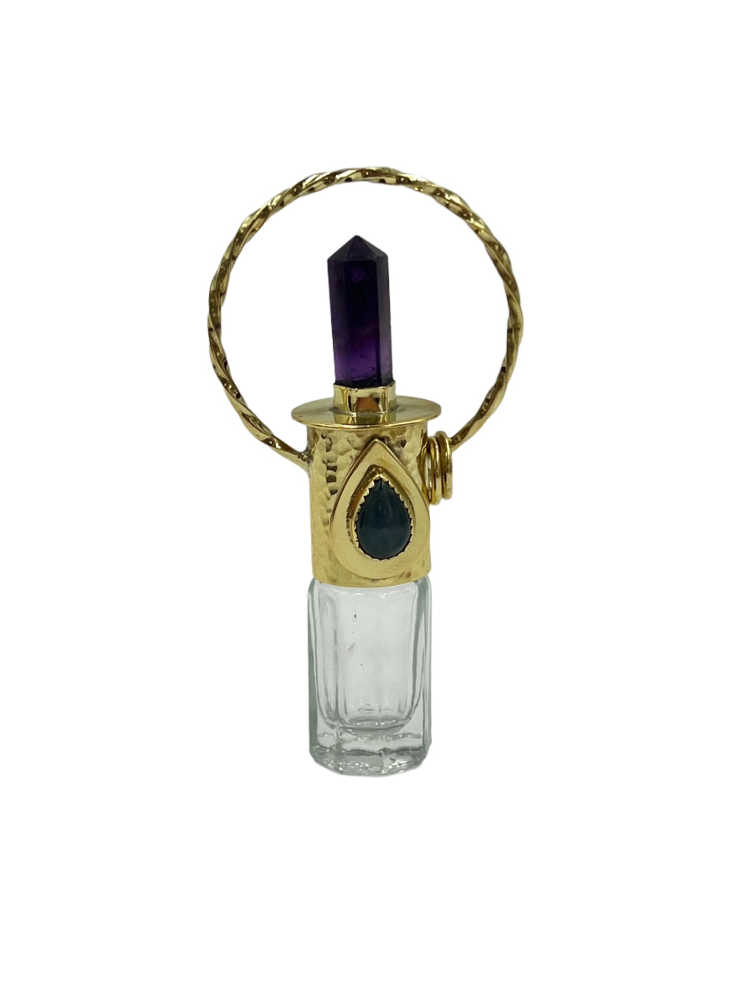 Amethyst Oil Bottle Bronze Pendants