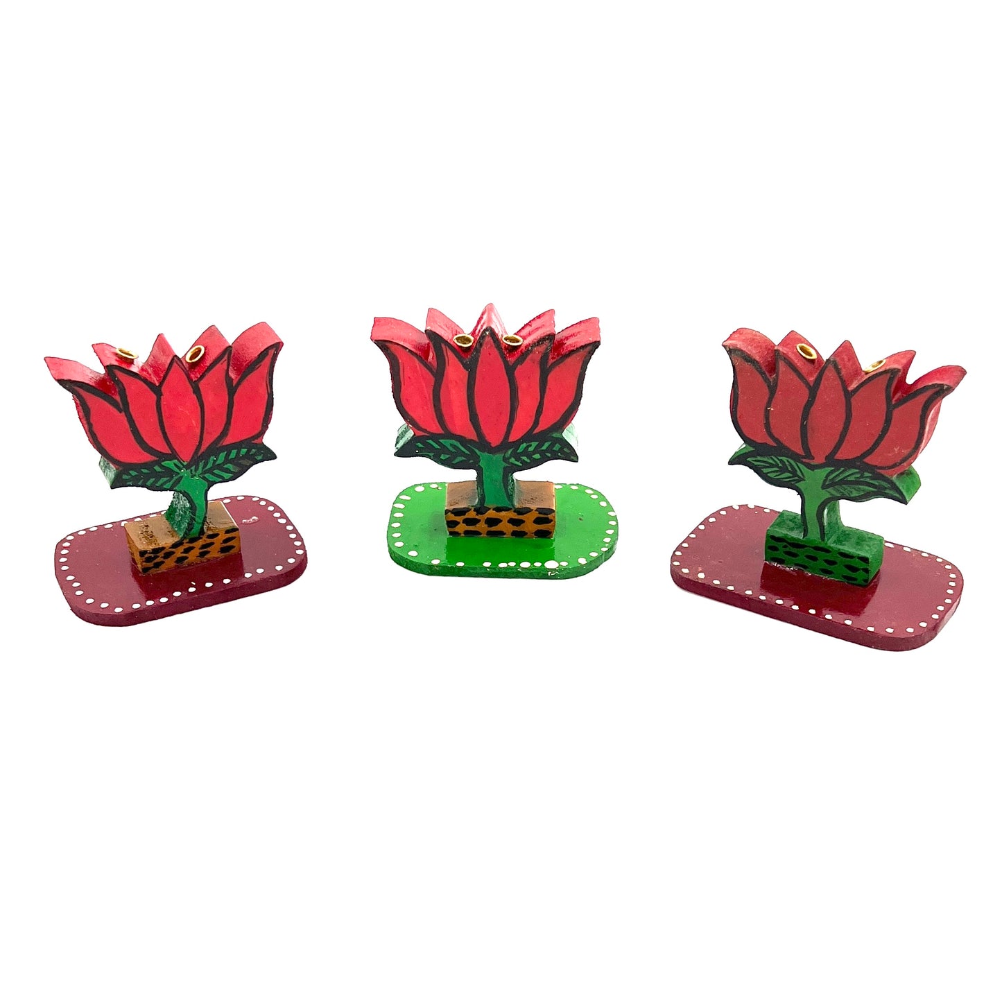 Lotus Flower Painted Incense Burner