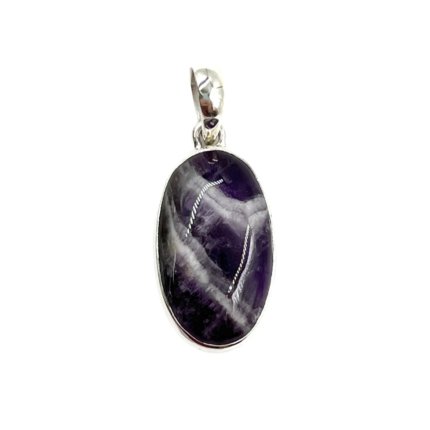 Chevron Amethyst Oval Pendants