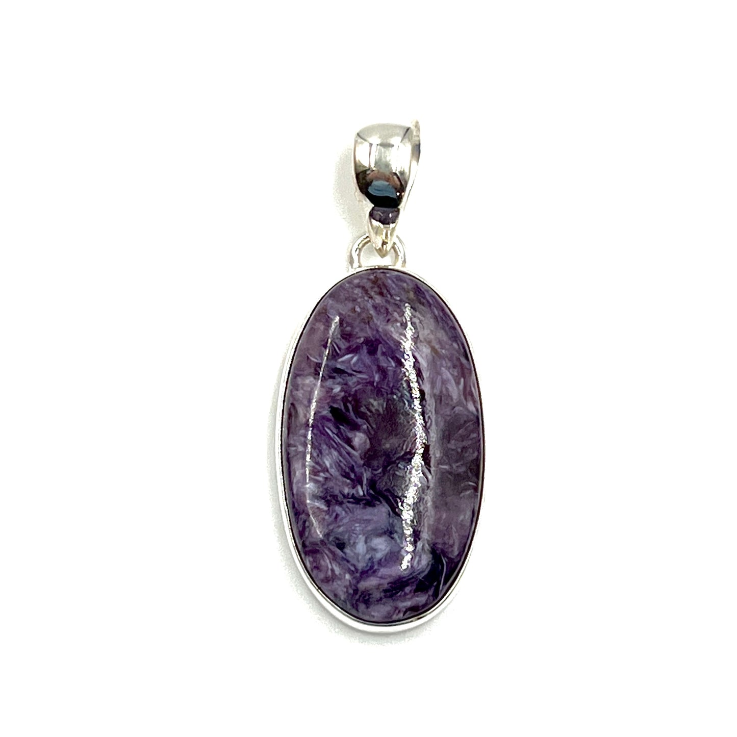 Sterling Silver Charoite Oval Pendants