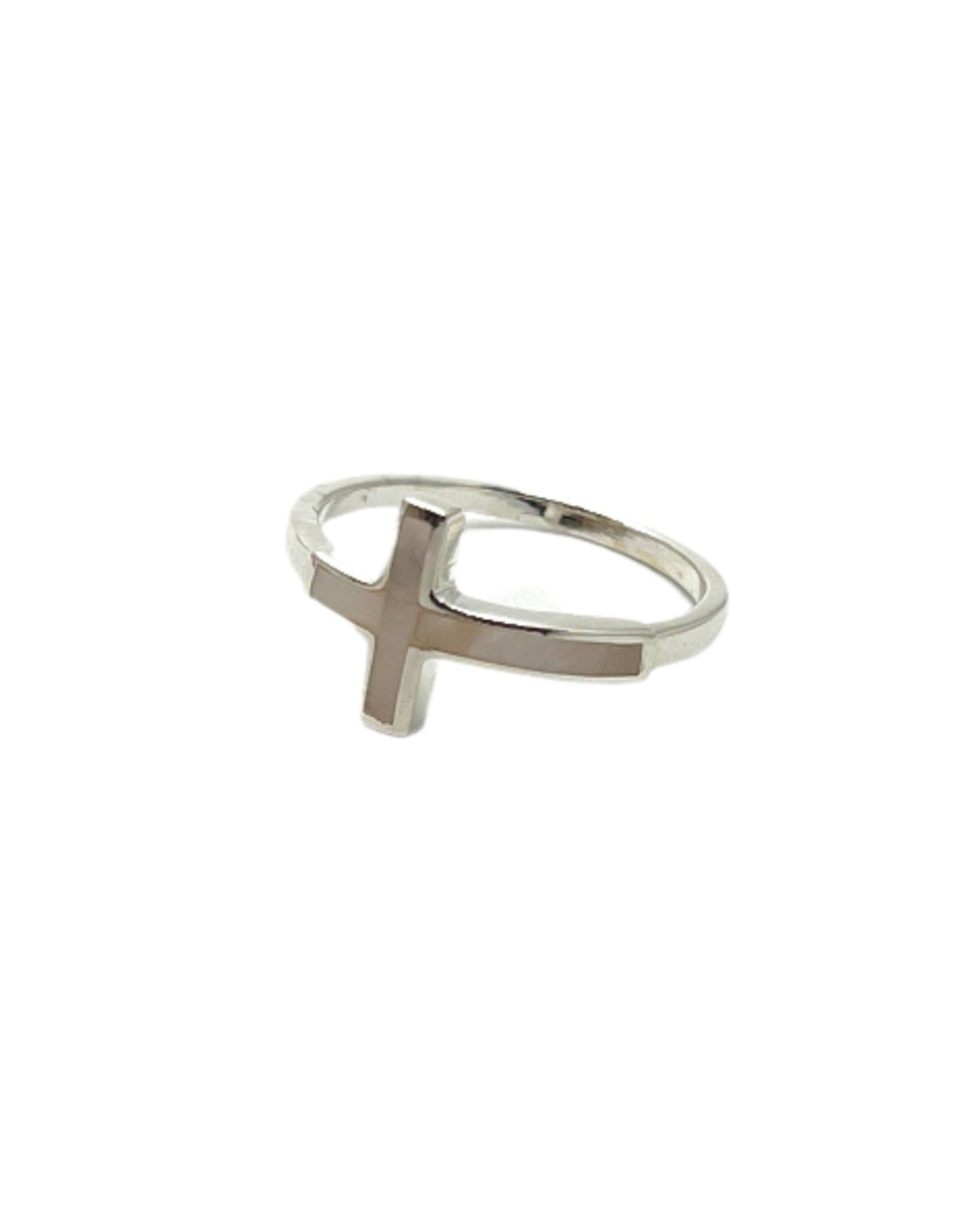 Sterling Silver Shell Cross Ring