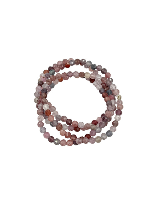 Faceted Pink Spinel Beaded Bracelet
