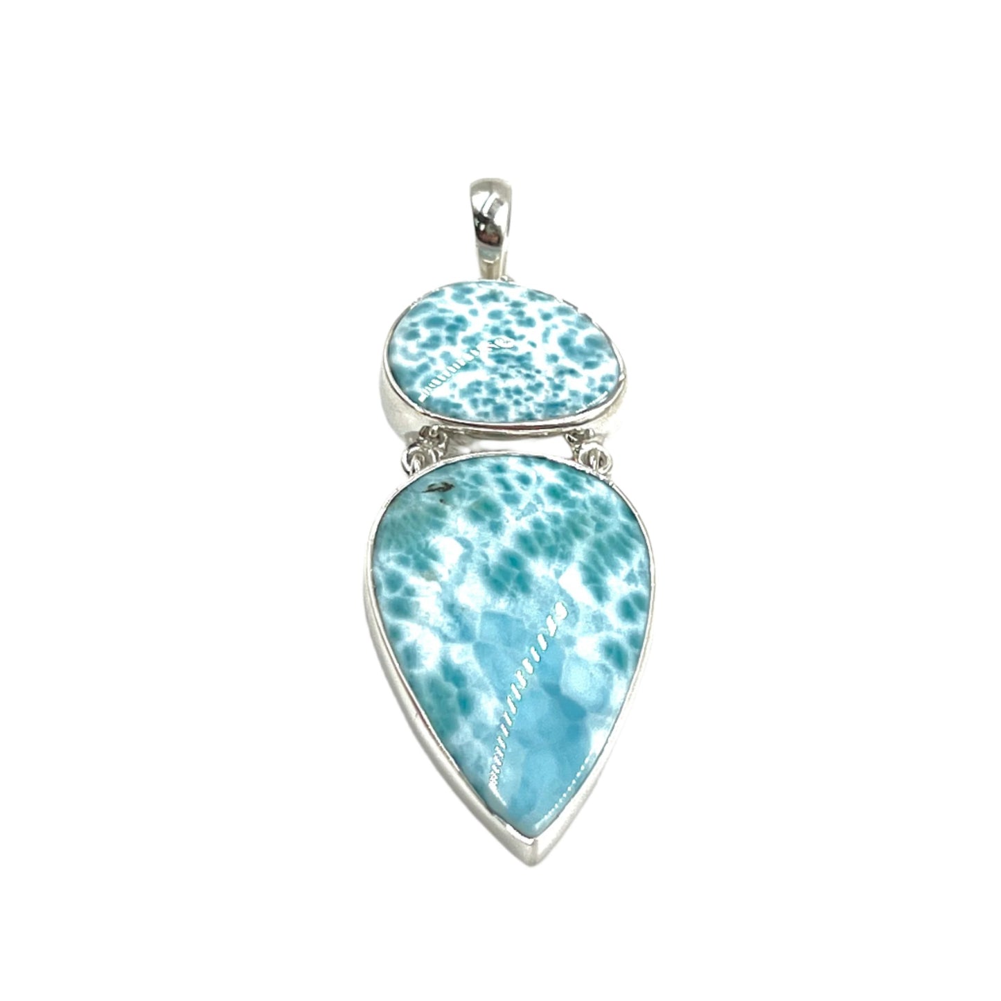 Sterling Silver Double Larimar Pendant