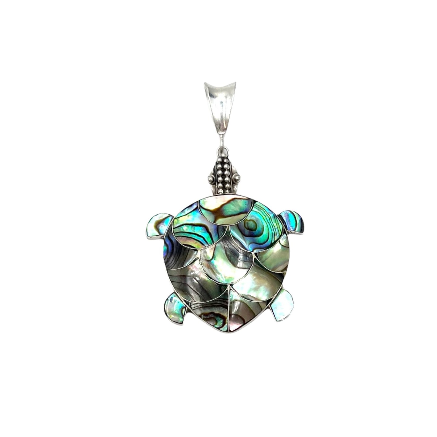 Sterling Silver Abalone Sea Turtle Pendant