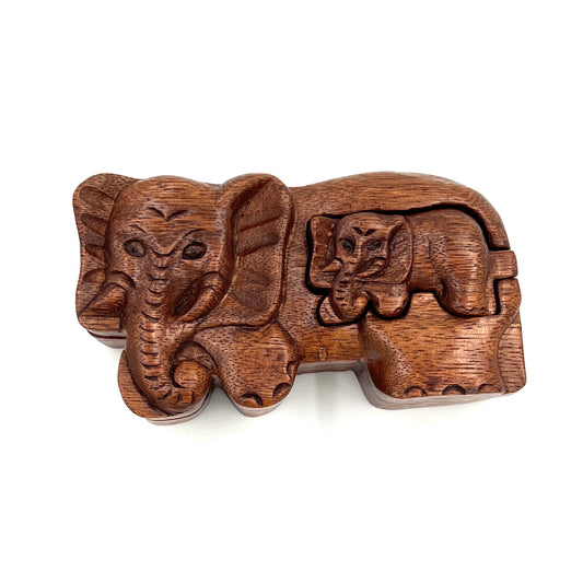 Elephant with Baby Puzzle Box