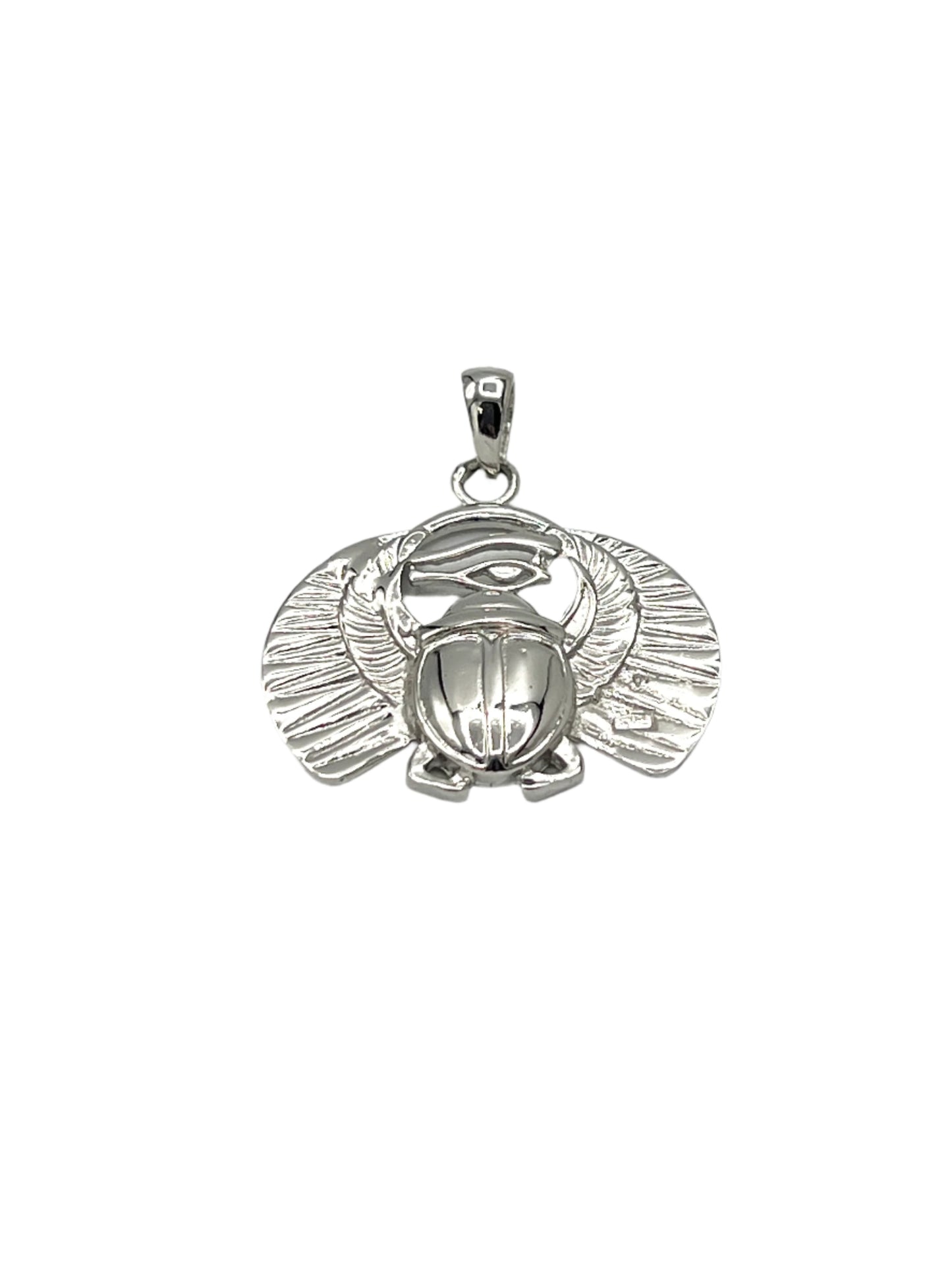 Silver Flying Scarab Pendants
