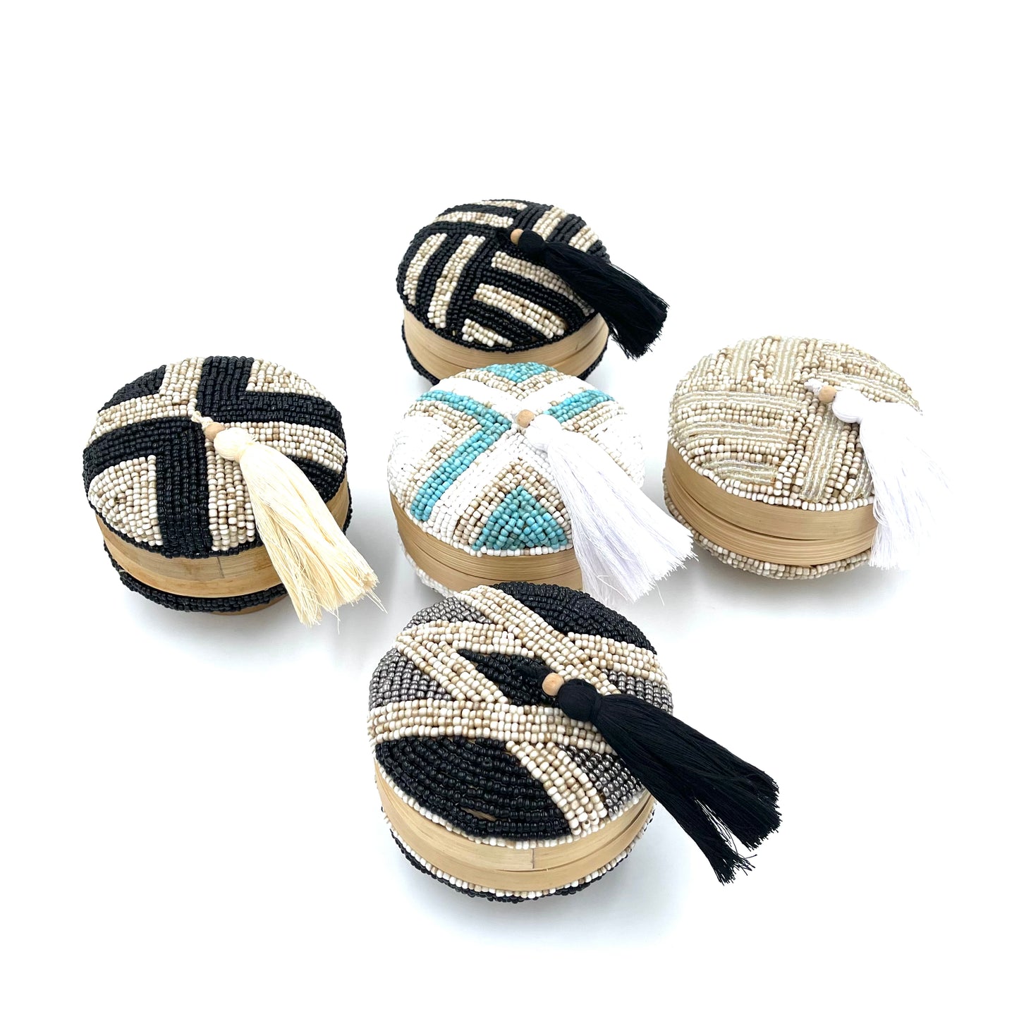 Bali Beaded Round Boxes