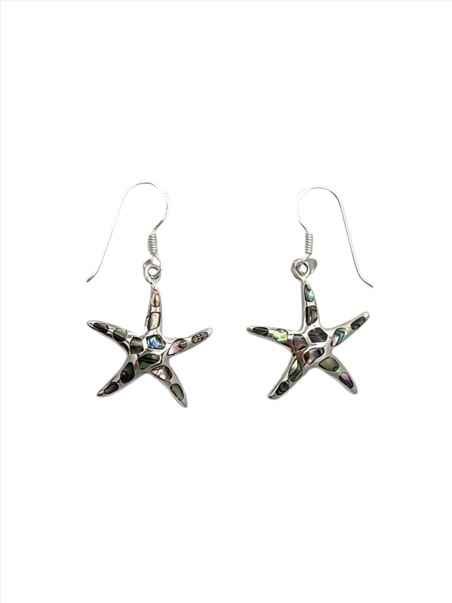 Sterling Silver Shell Starfish Earrings