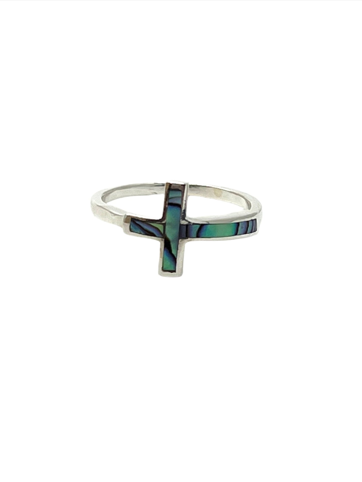 Sterling Silver Shell Cross Ring