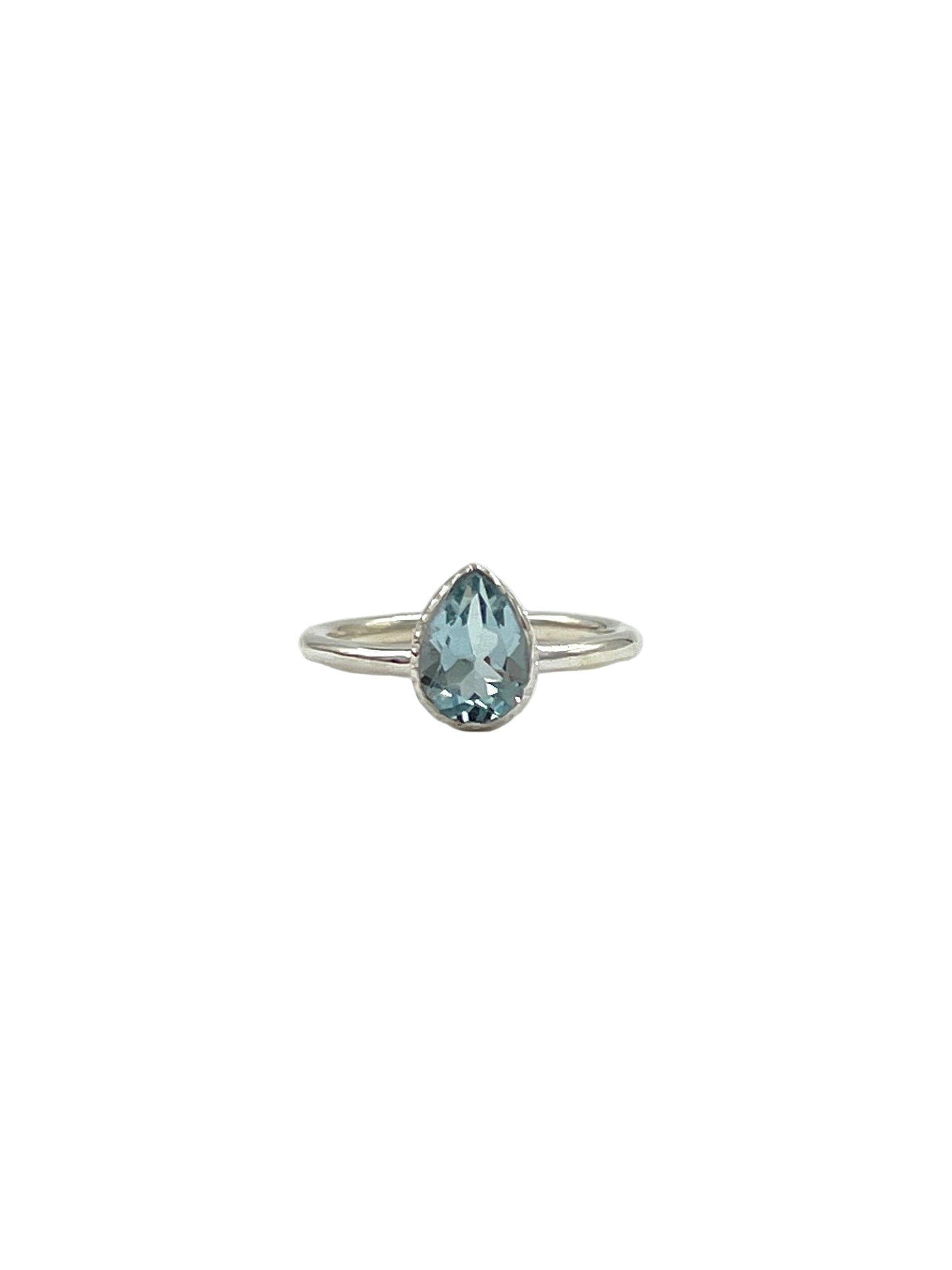 Teardrop Blue Topaz Ring