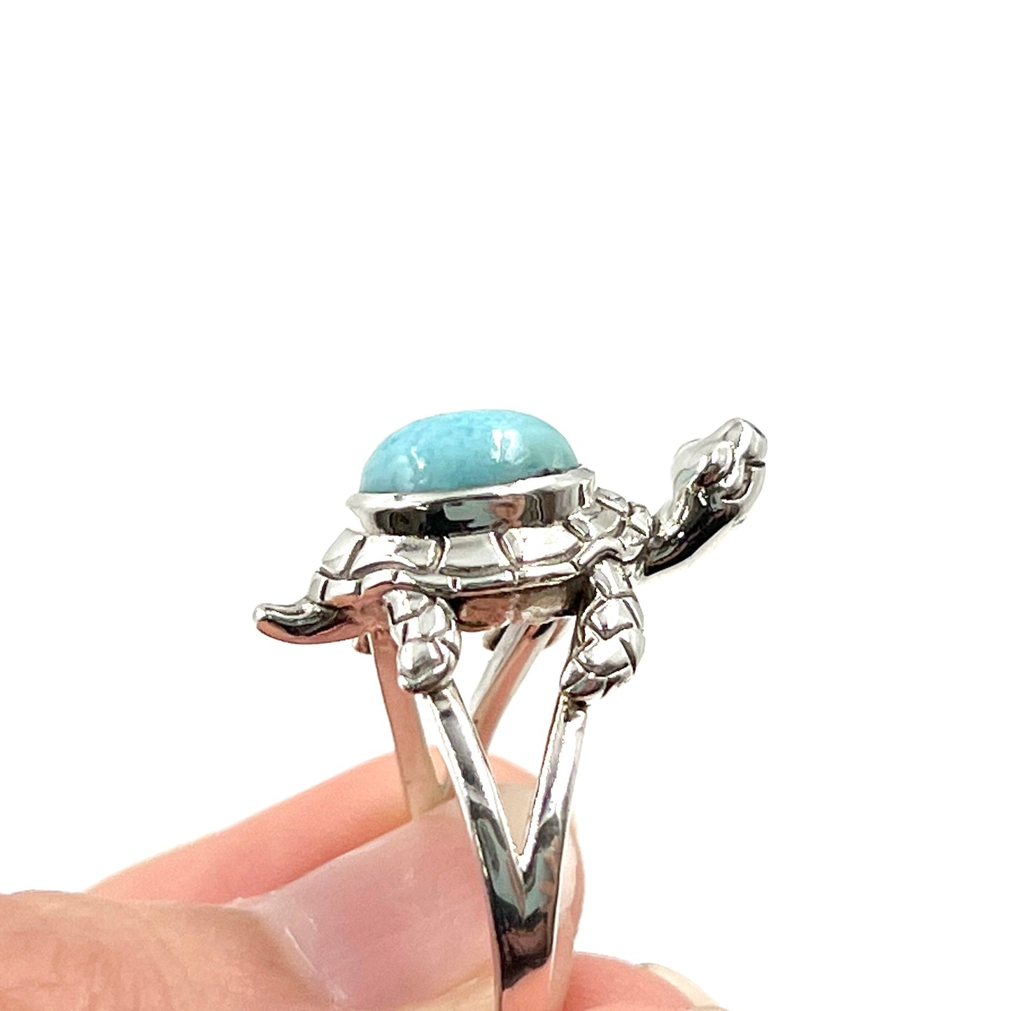 Larimar Sea Turtle Ring