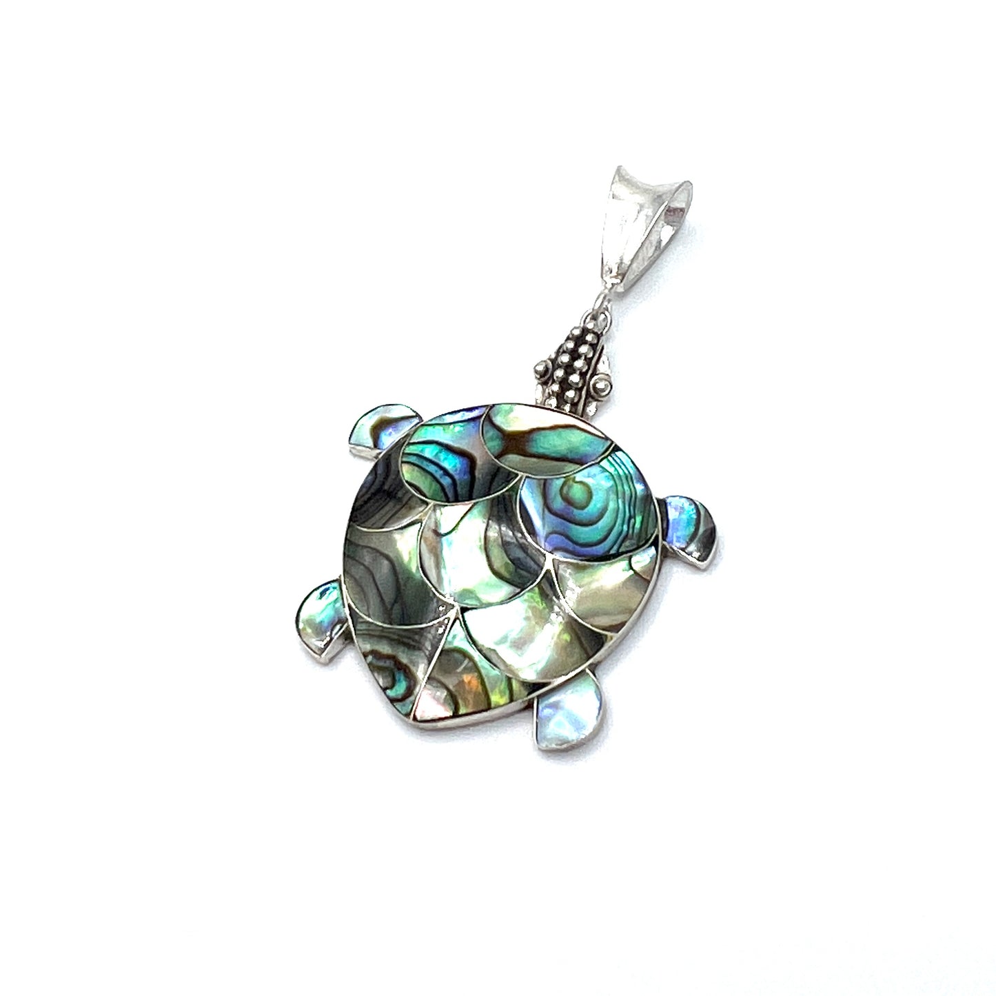 Sterling Silver Abalone Sea Turtle Pendant