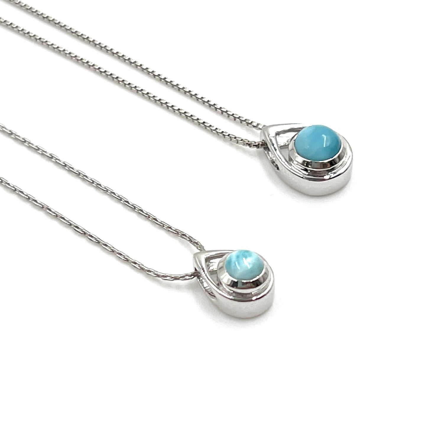 Sterling Silver Teardrop Larimar Necklaces