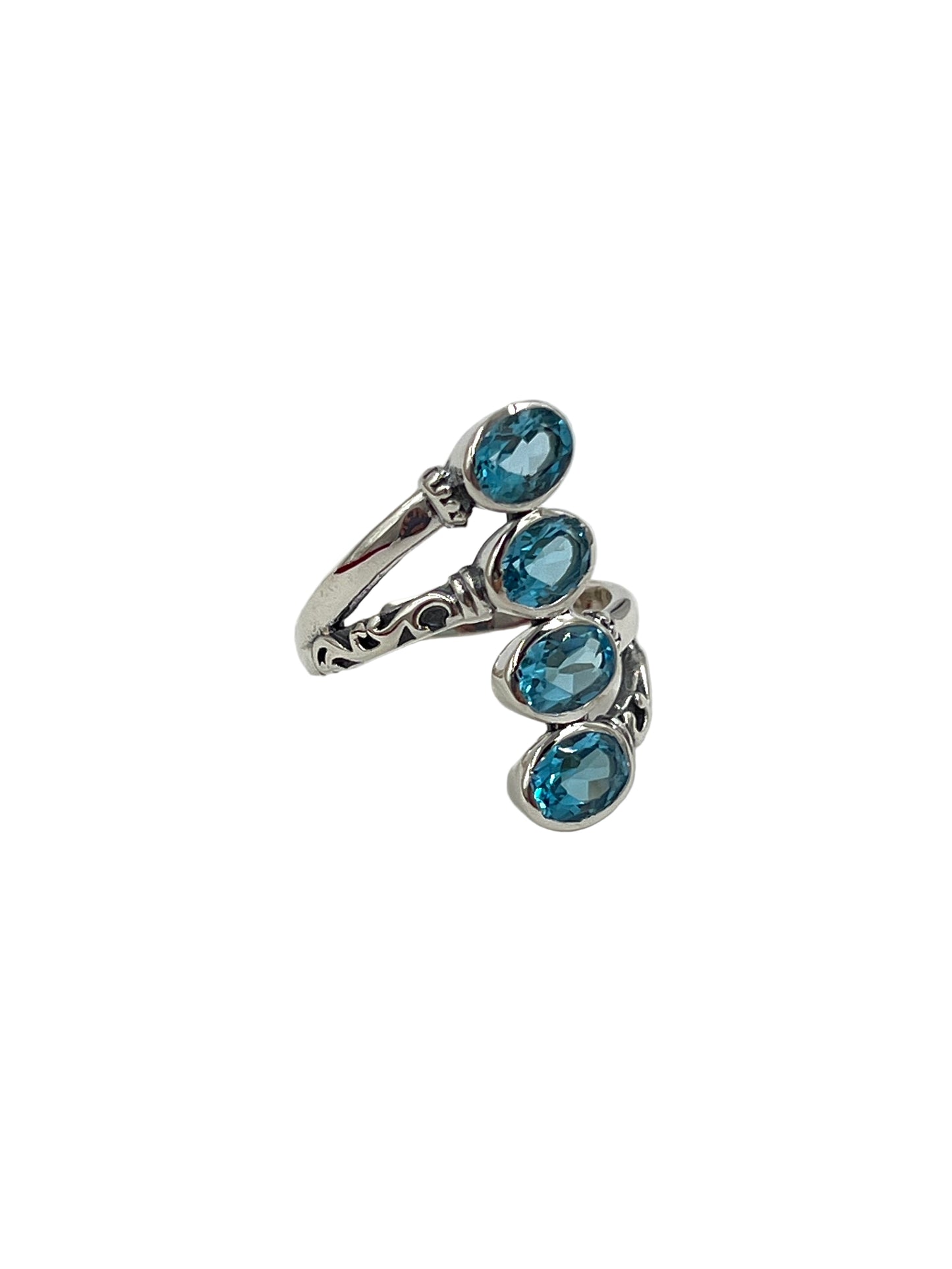 Multi Sky Blue Topaz Wrap Ring