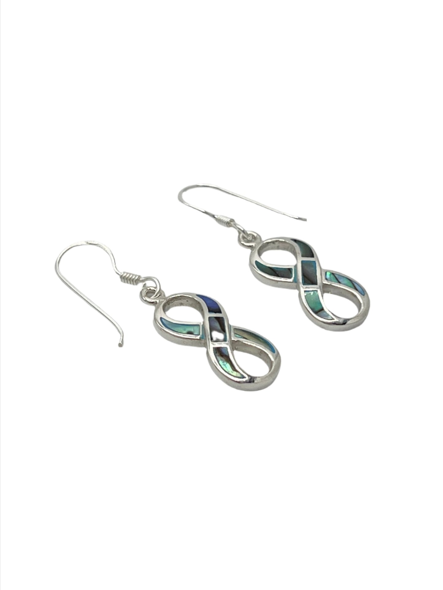 Sterling Silver Shell Infinity Earrings