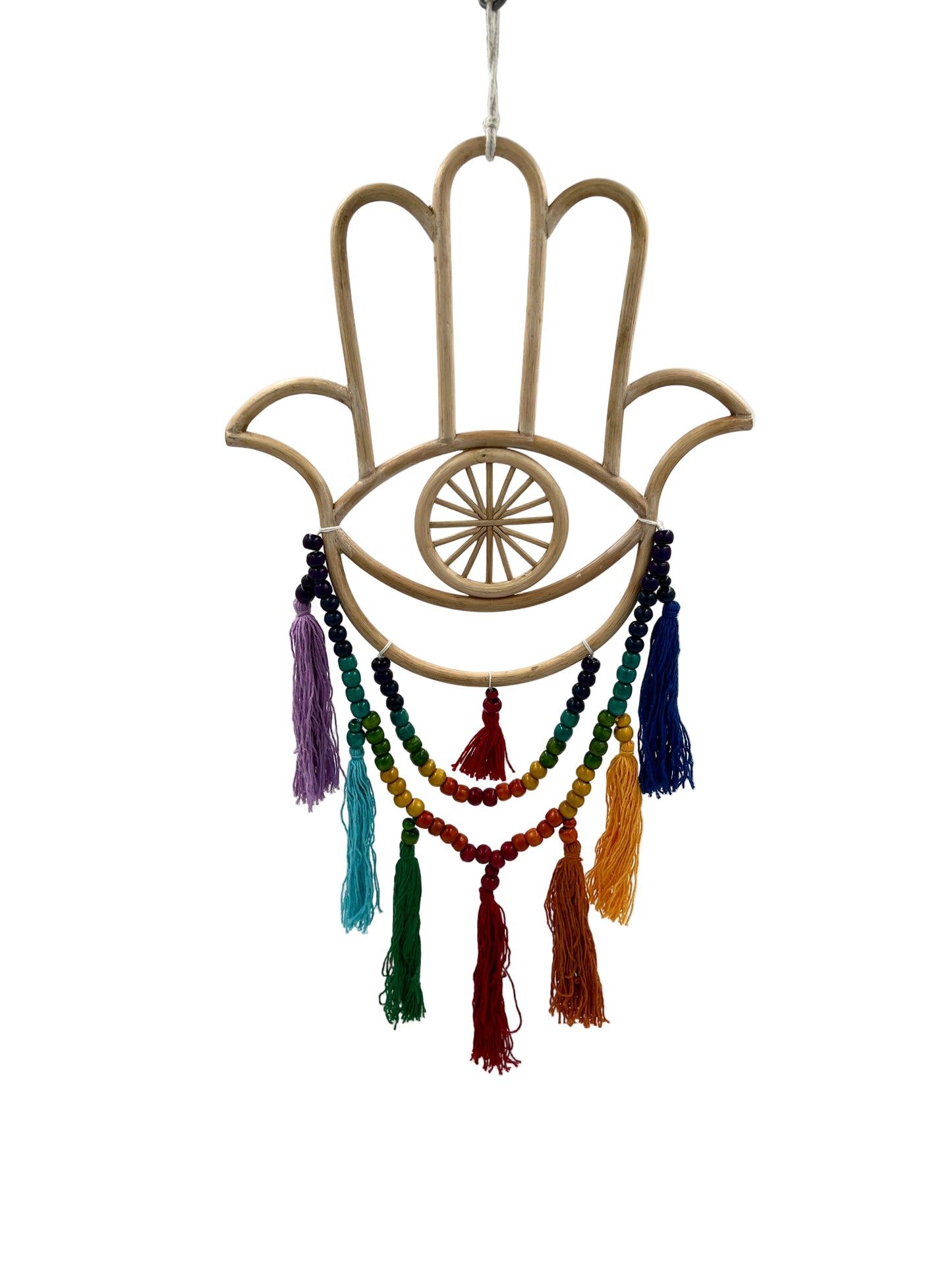 Rainbow Hamsa Dream Catcher