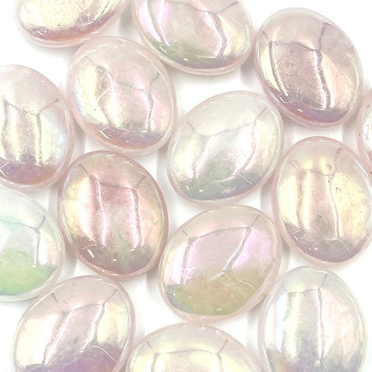 Angel Aura Rose Quartz Palm Stones