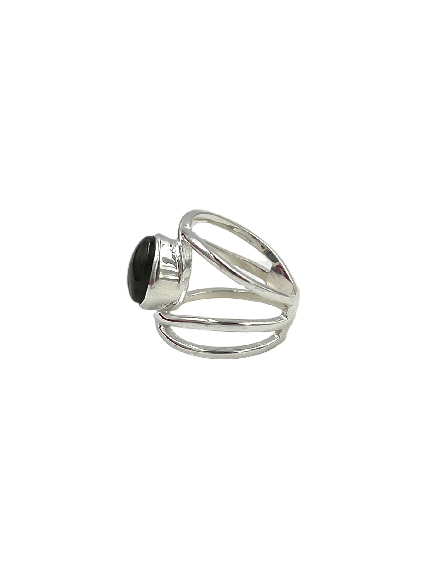 Oval Labradorite Wavy Ring