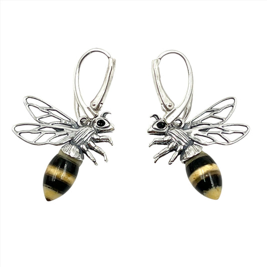 Amber Bee Dangle Earrings