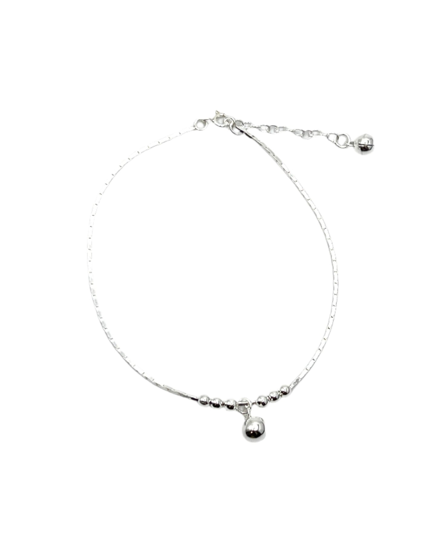 Sterling Silver Thai Round Dangle Anklets