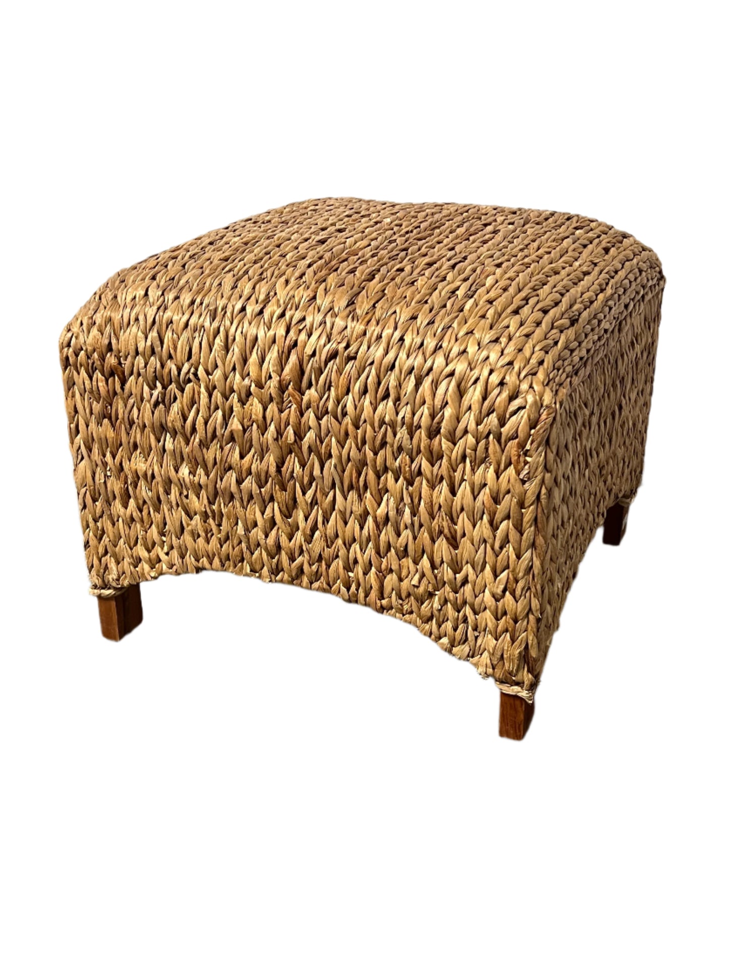 Teakwood & Water Hyacinth Ottoman