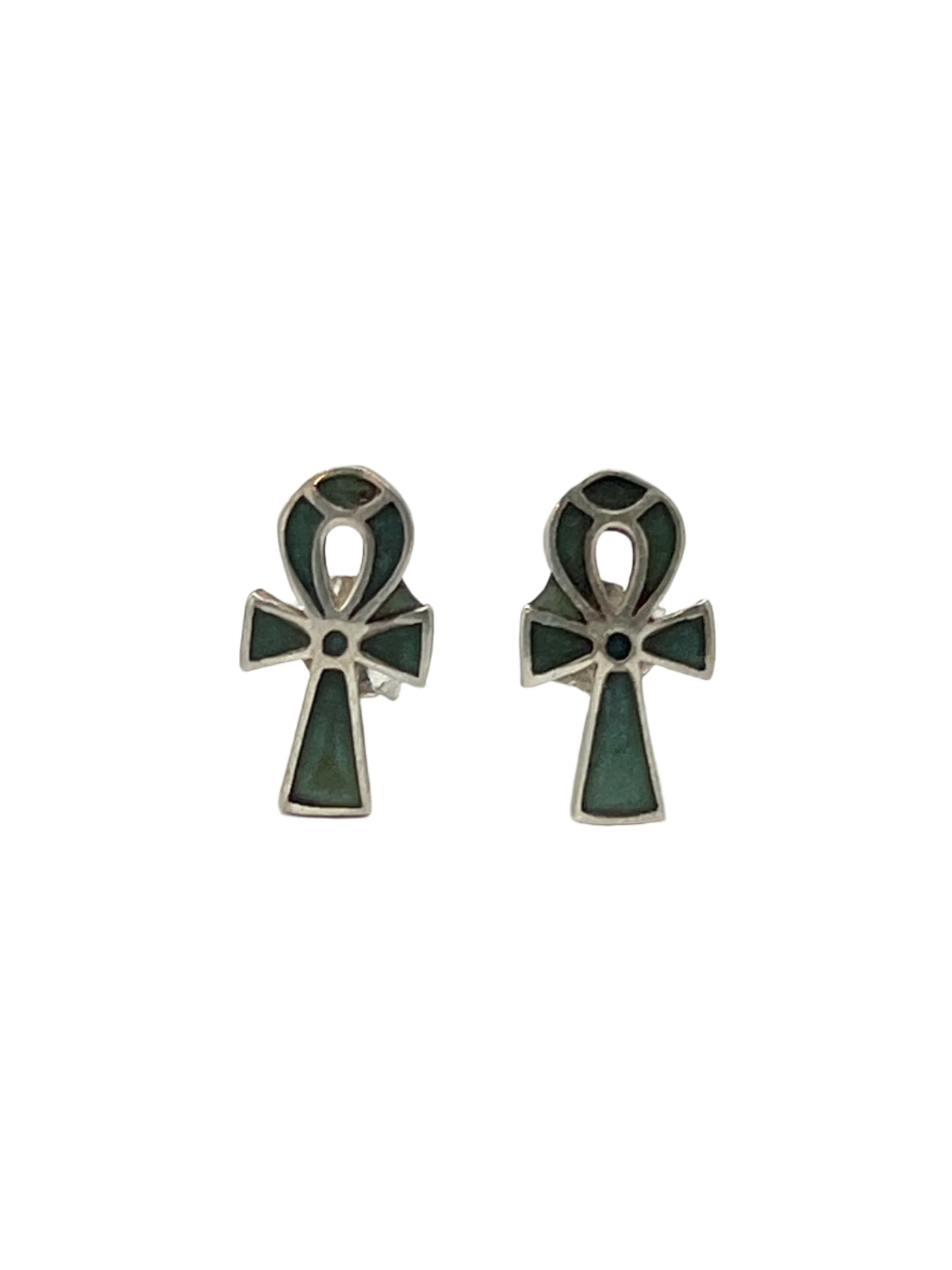 Silver Ankh Studs