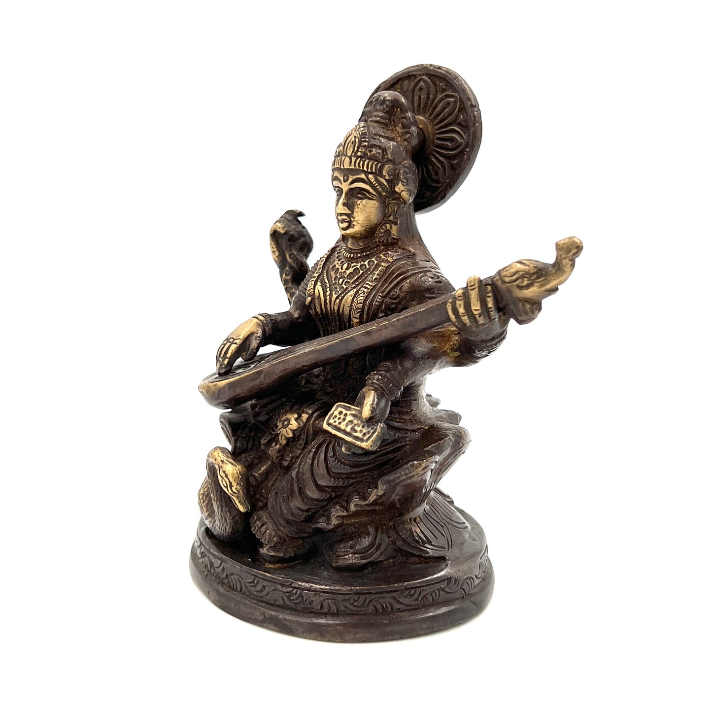 Hand Finished Brass Saraswati Statues