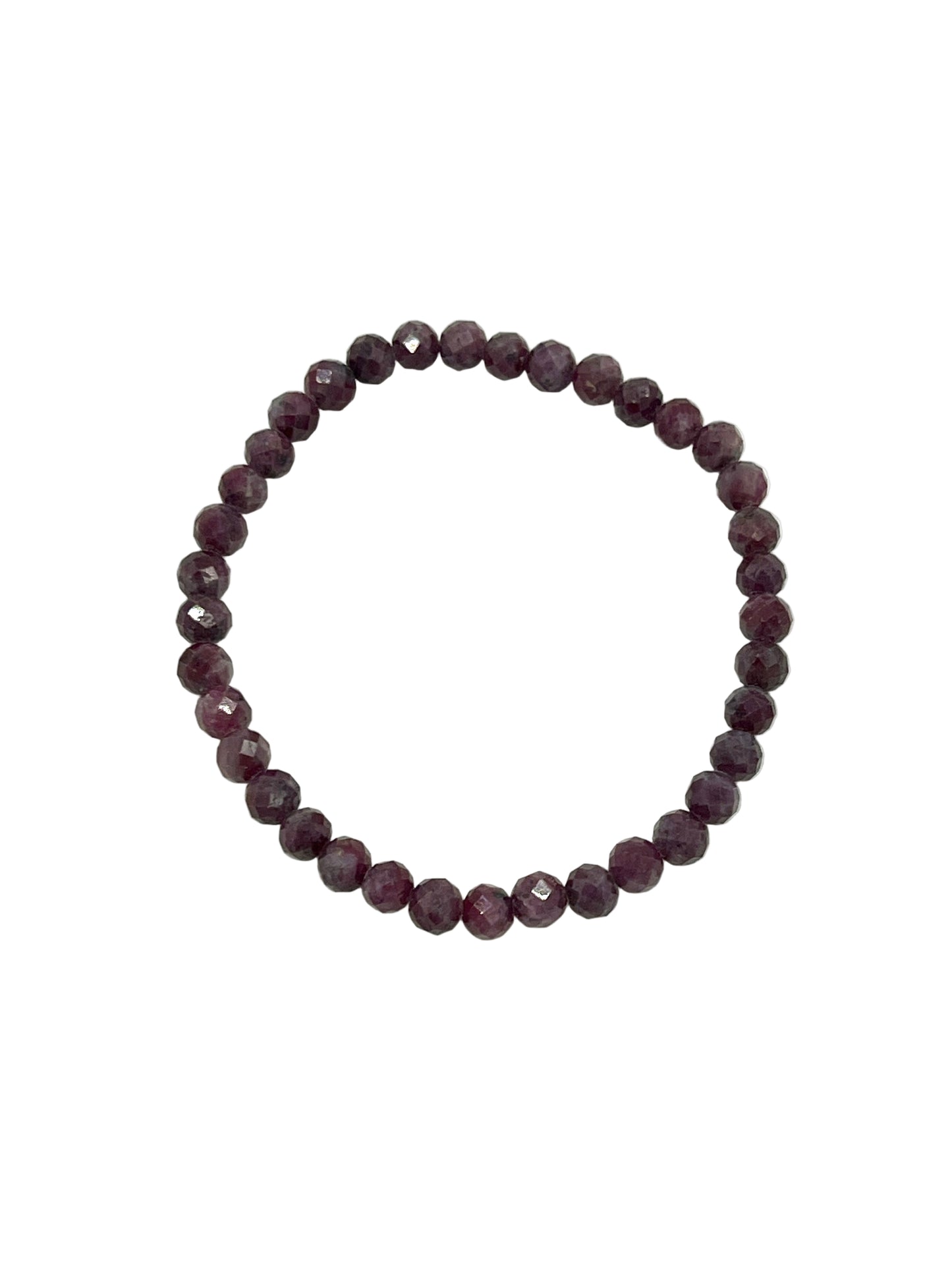 Faceted Ruby Stretchy Bracelets