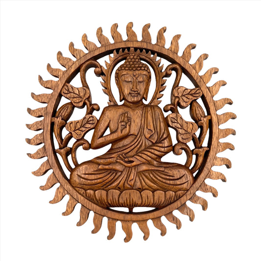 Buddha Flamed Panel Carving