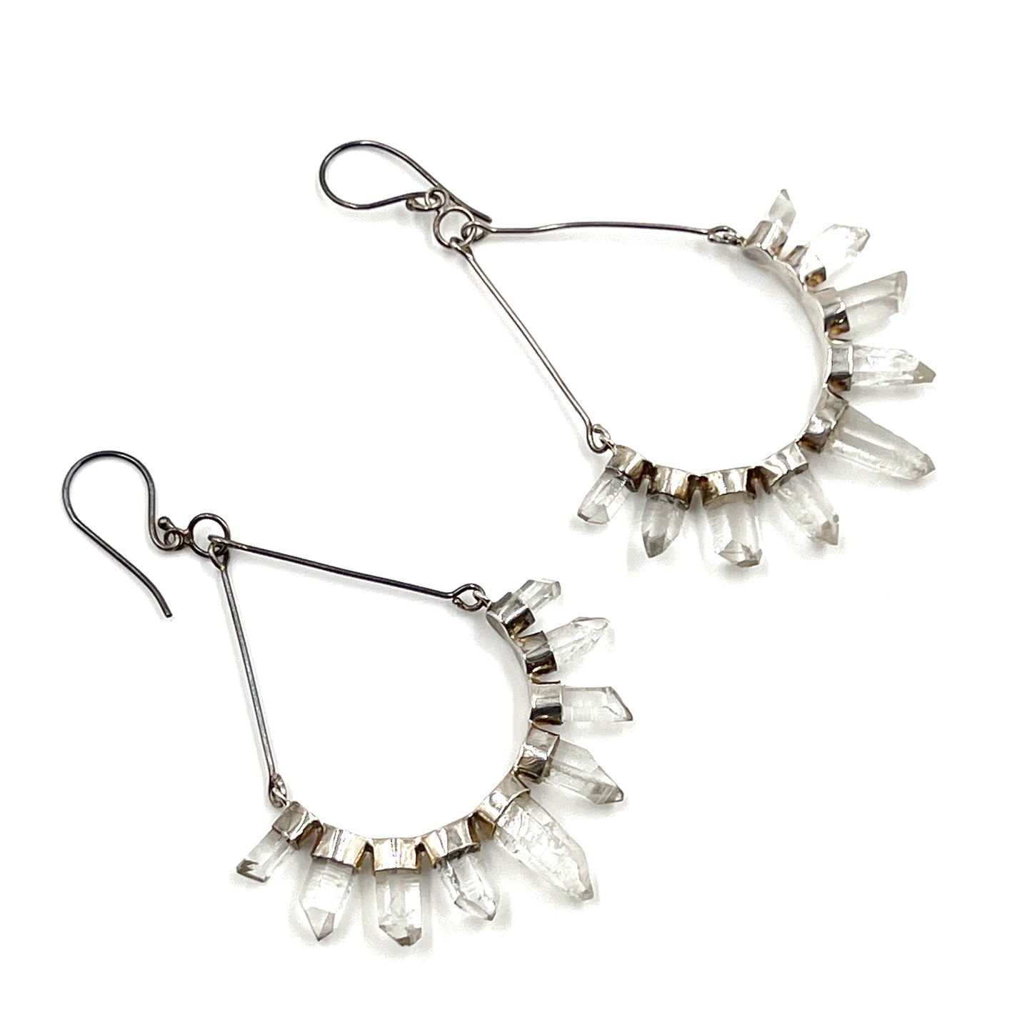 Sterling Silver Crystal Dangle Earrings